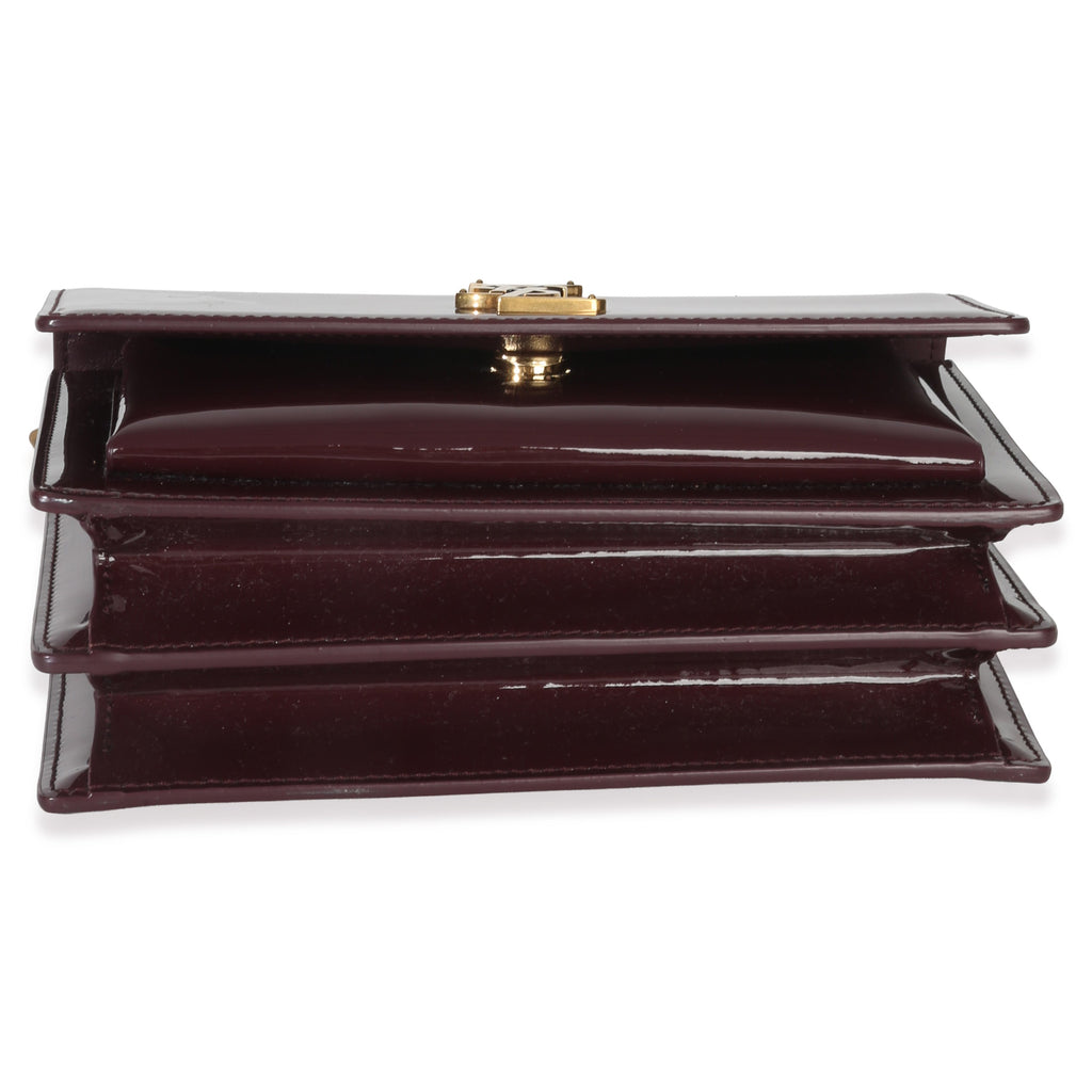 Red Wine Patent Monogram Small Sunset Bag
