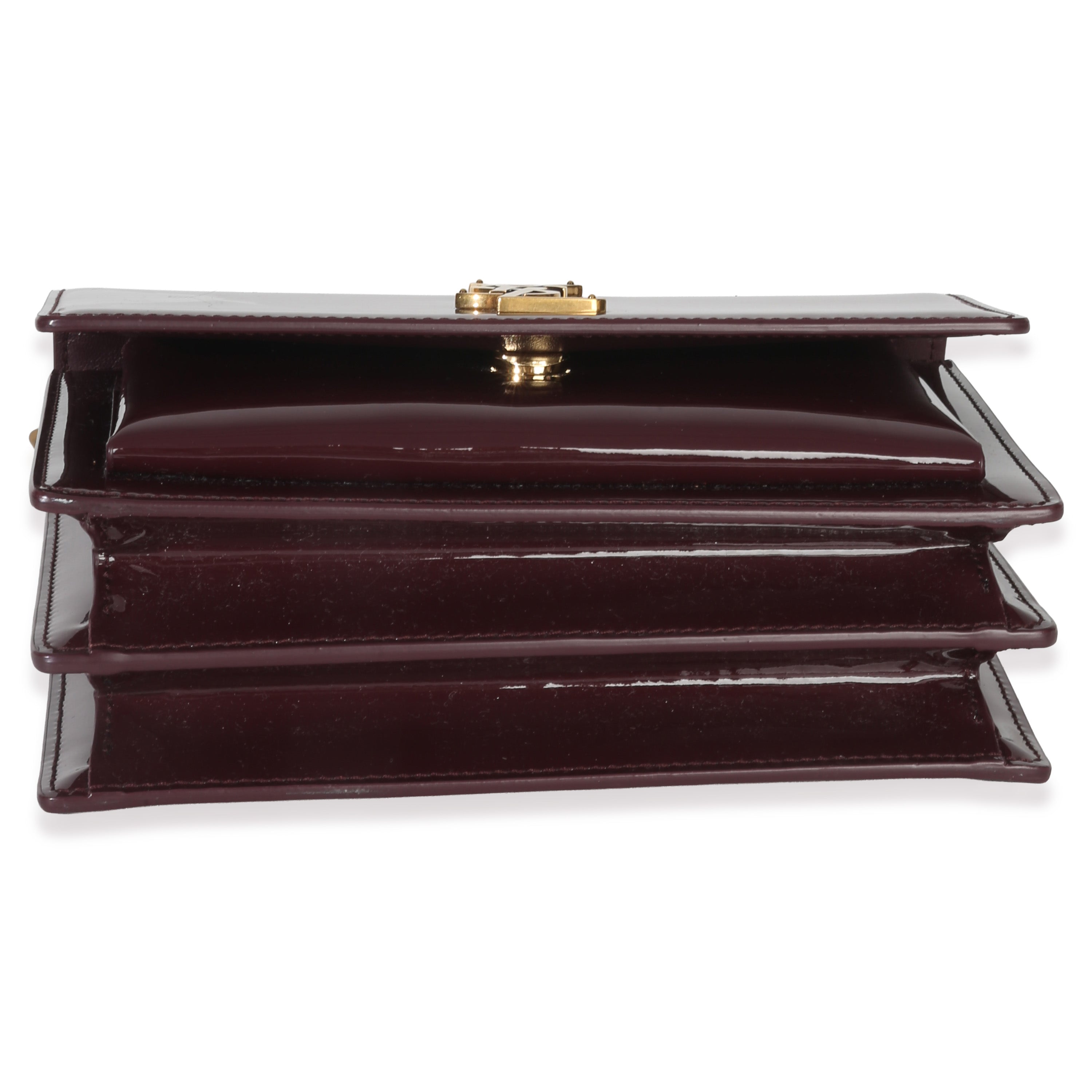 Red Wine Patent Monogram Small Sunset Bag