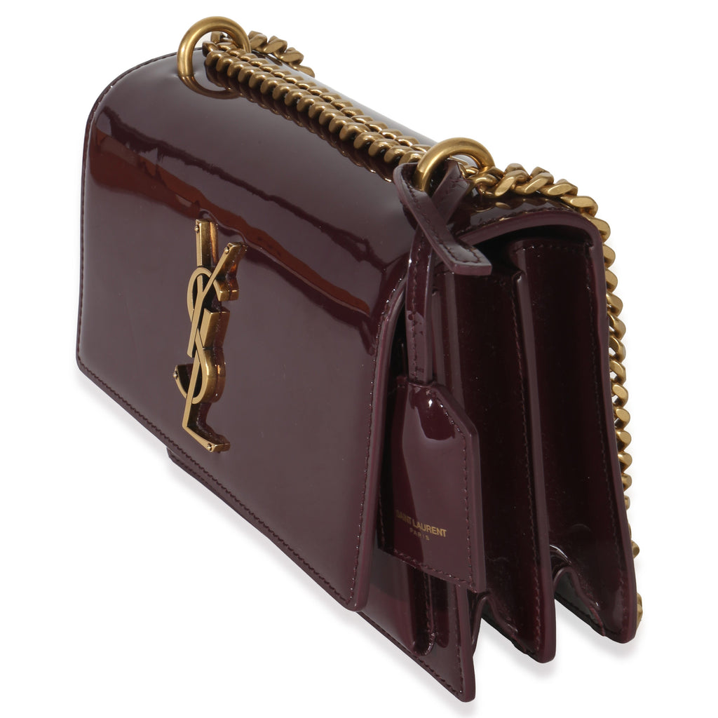 Red Wine Patent Monogram Small Sunset Bag