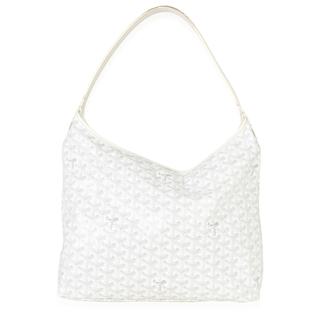 White Goyardine Canvas Boheme Hobo