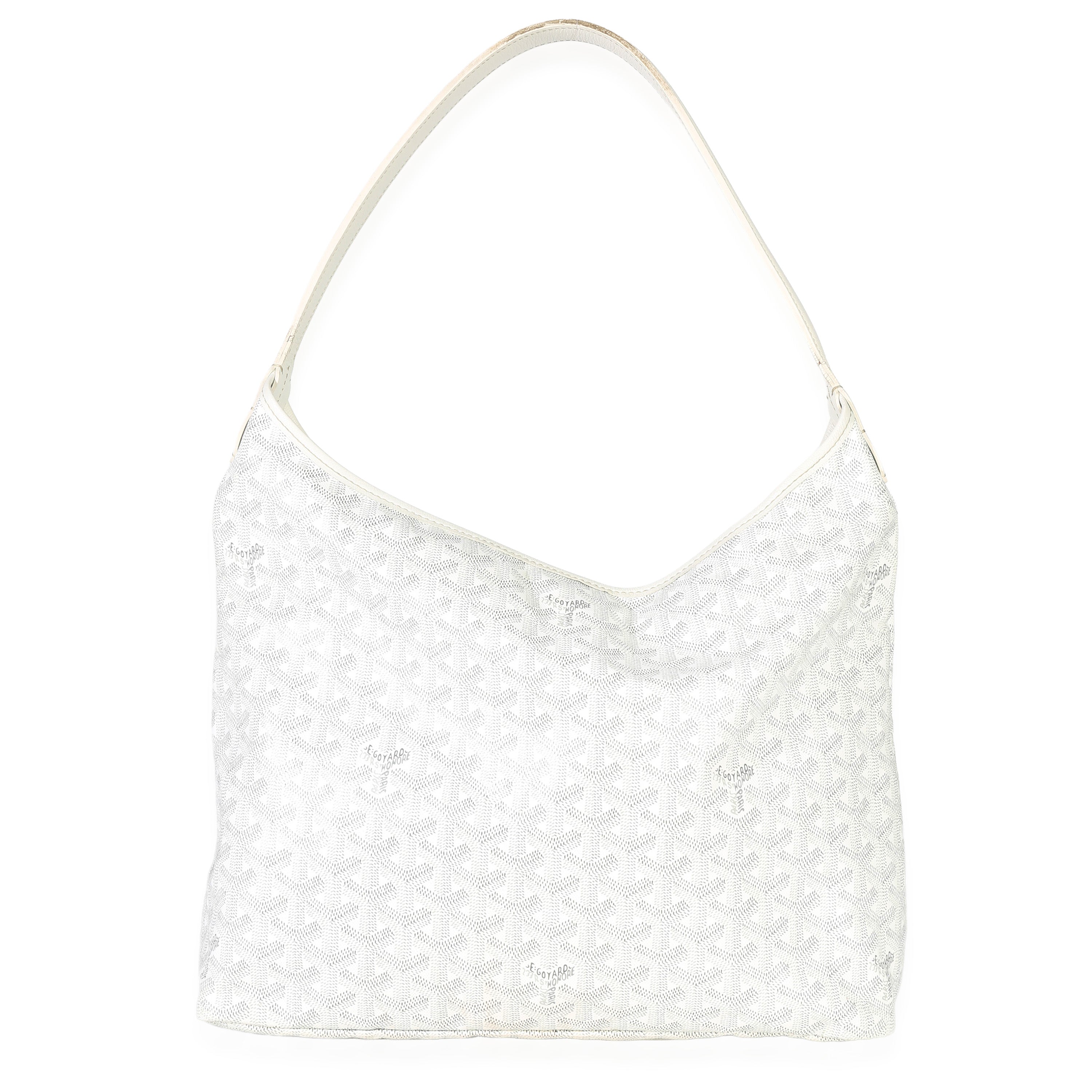 White Goyardine Canvas Boheme Hobo