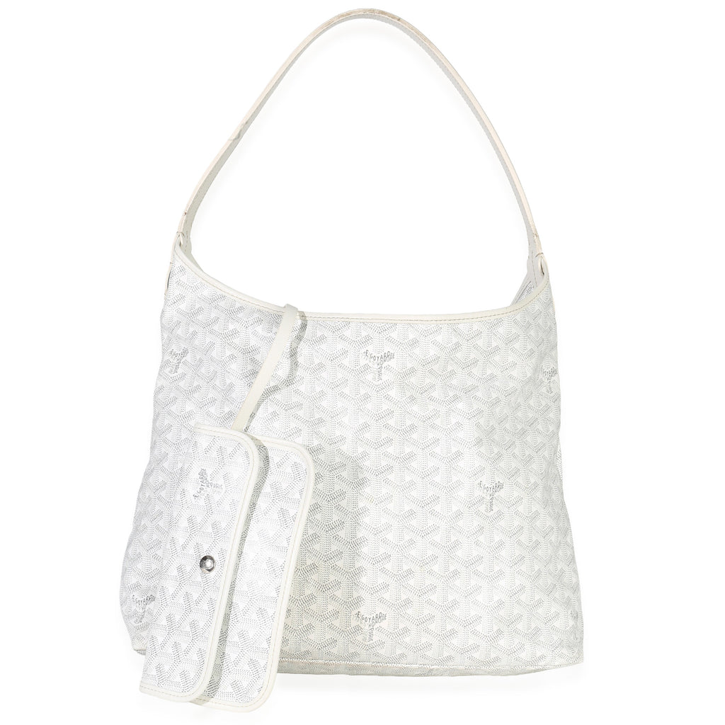White Goyardine Canvas Boheme Hobo