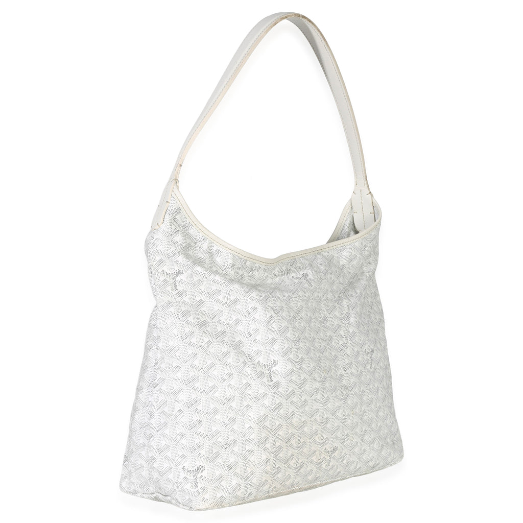White Goyardine Canvas Boheme Hobo