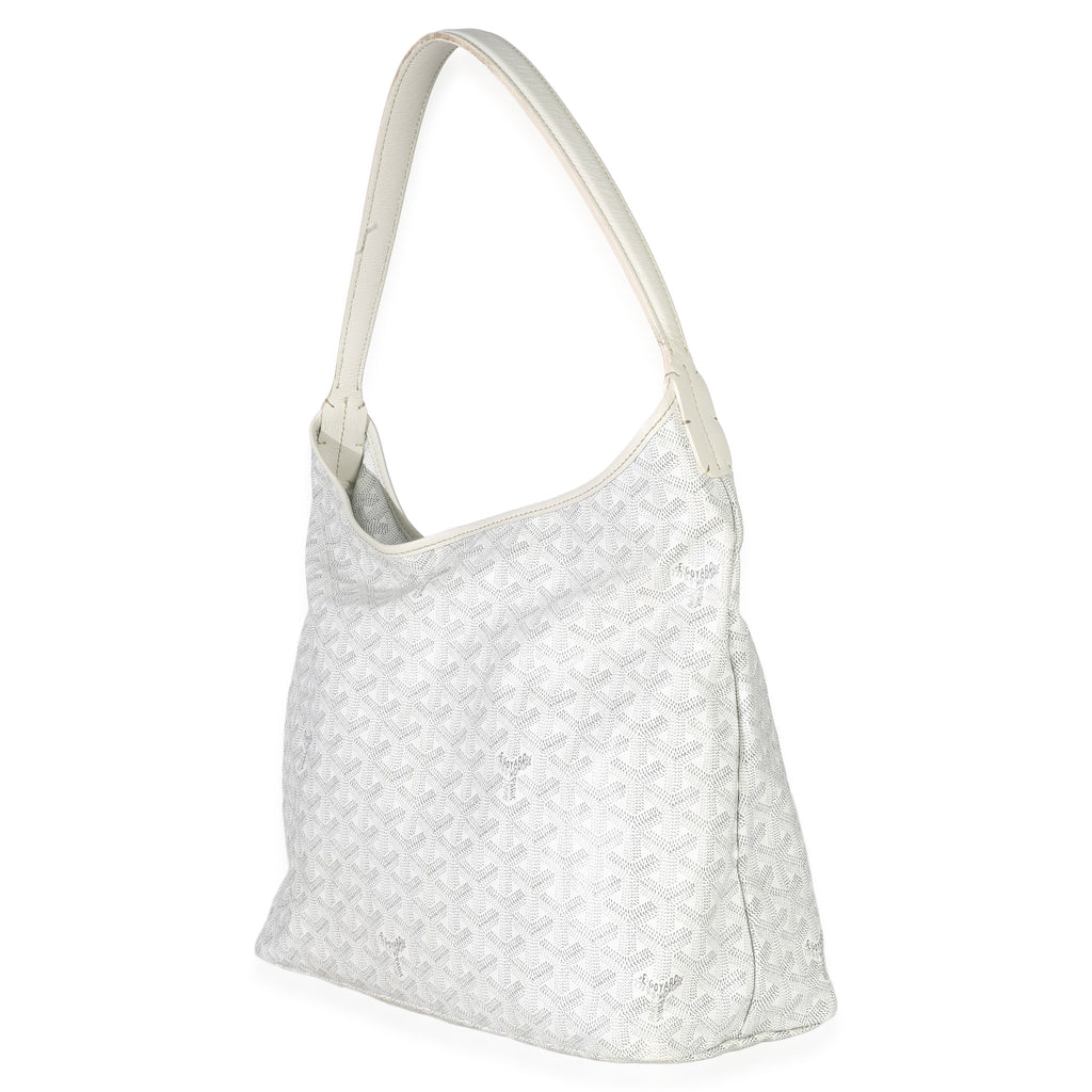 White Goyardine Canvas Boheme Hobo