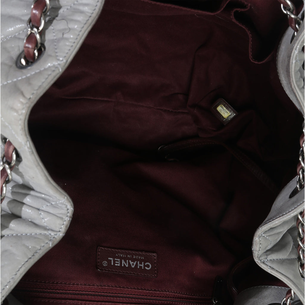 Grey Quilted Calfskin In The Mix Backpack