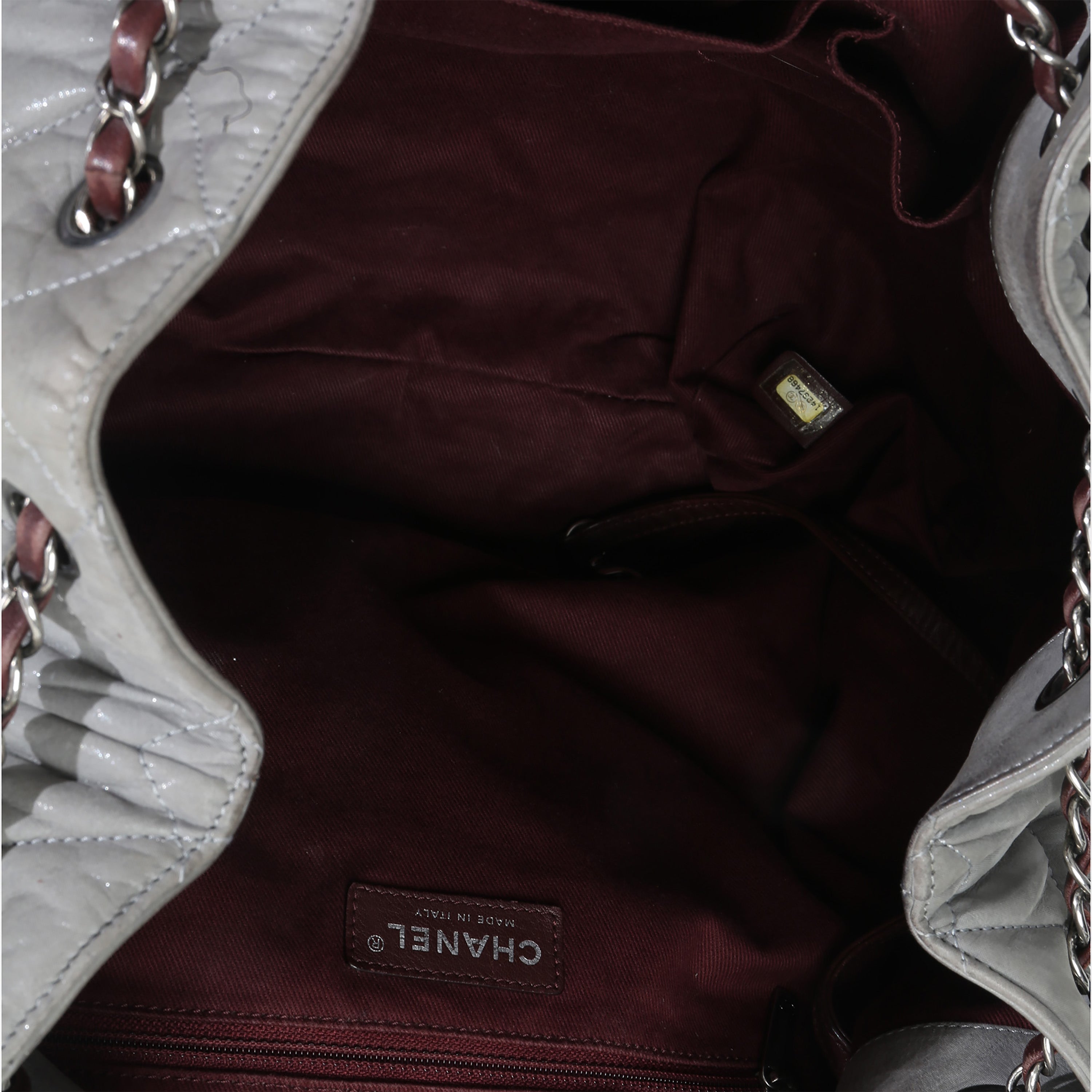 Grey Quilted Calfskin In The Mix Backpack