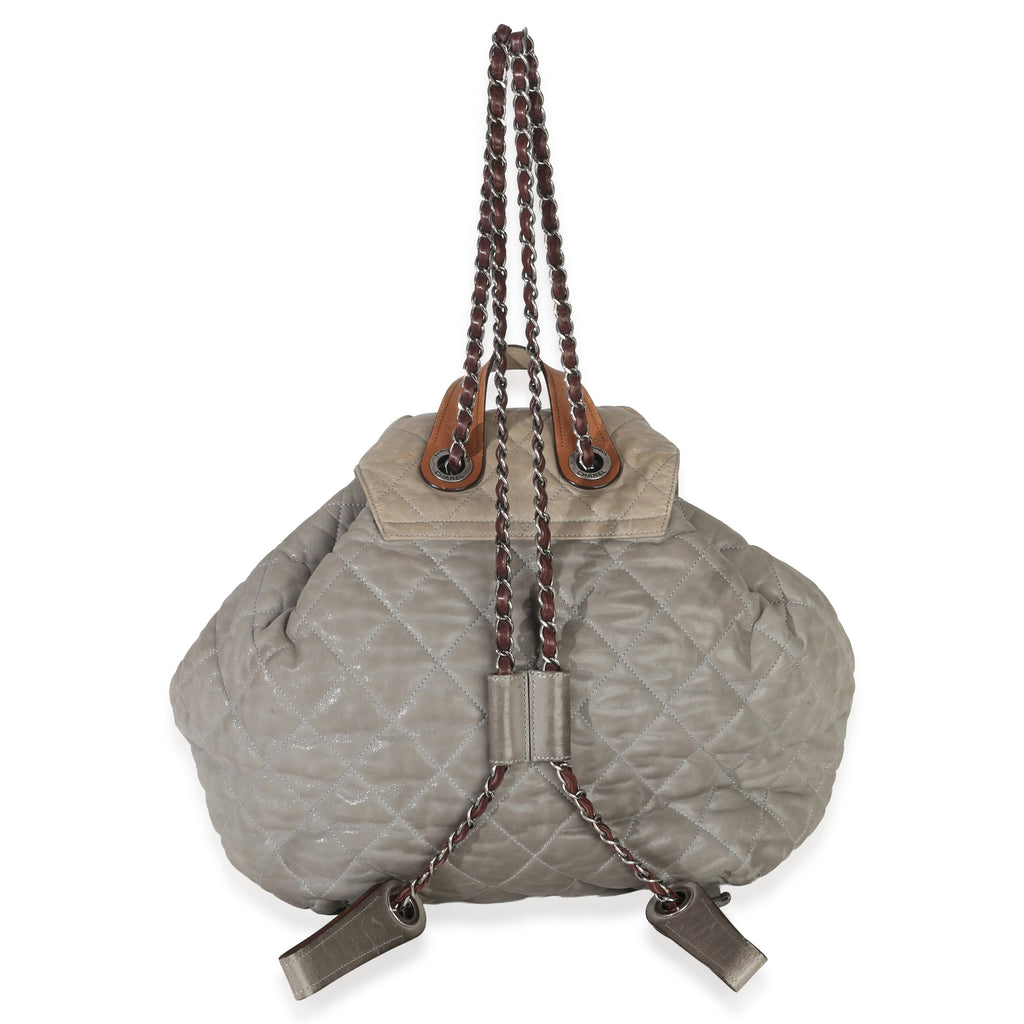 Grey Quilted Calfskin In The Mix Backpack