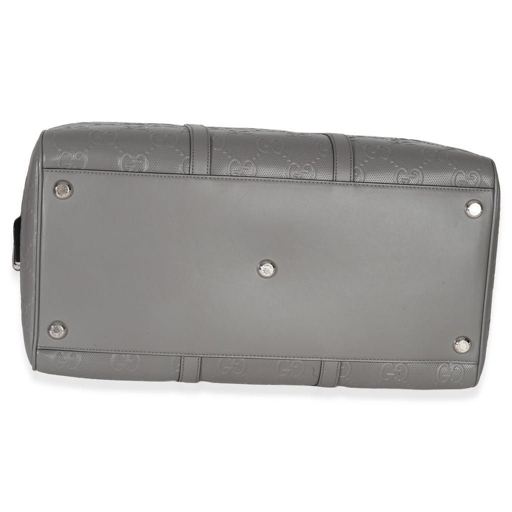 Grey Embossed Calfskin GG Tennis Medium Duffle Bag