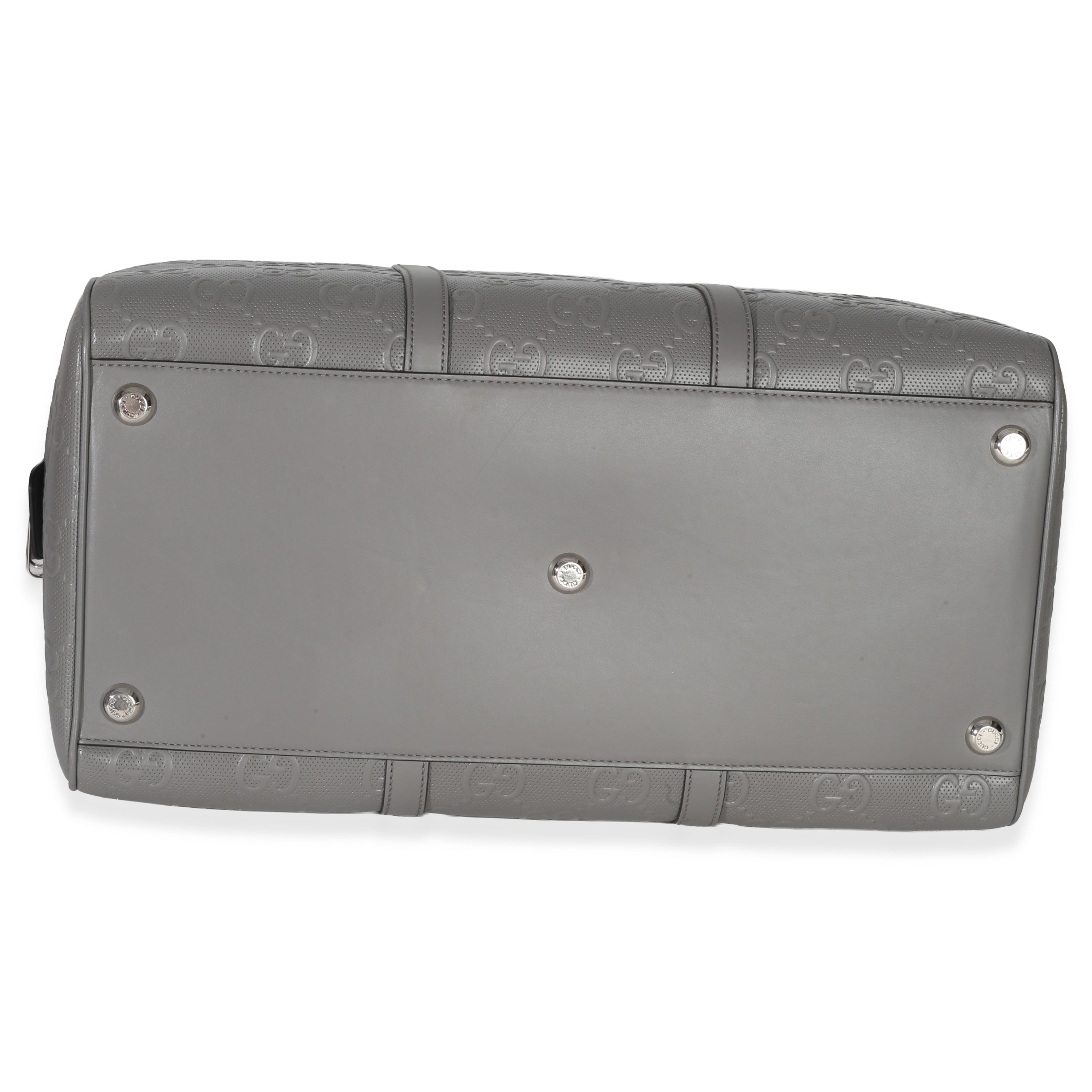 Grey Embossed Calfskin GG Tennis Medium Duffle Bag