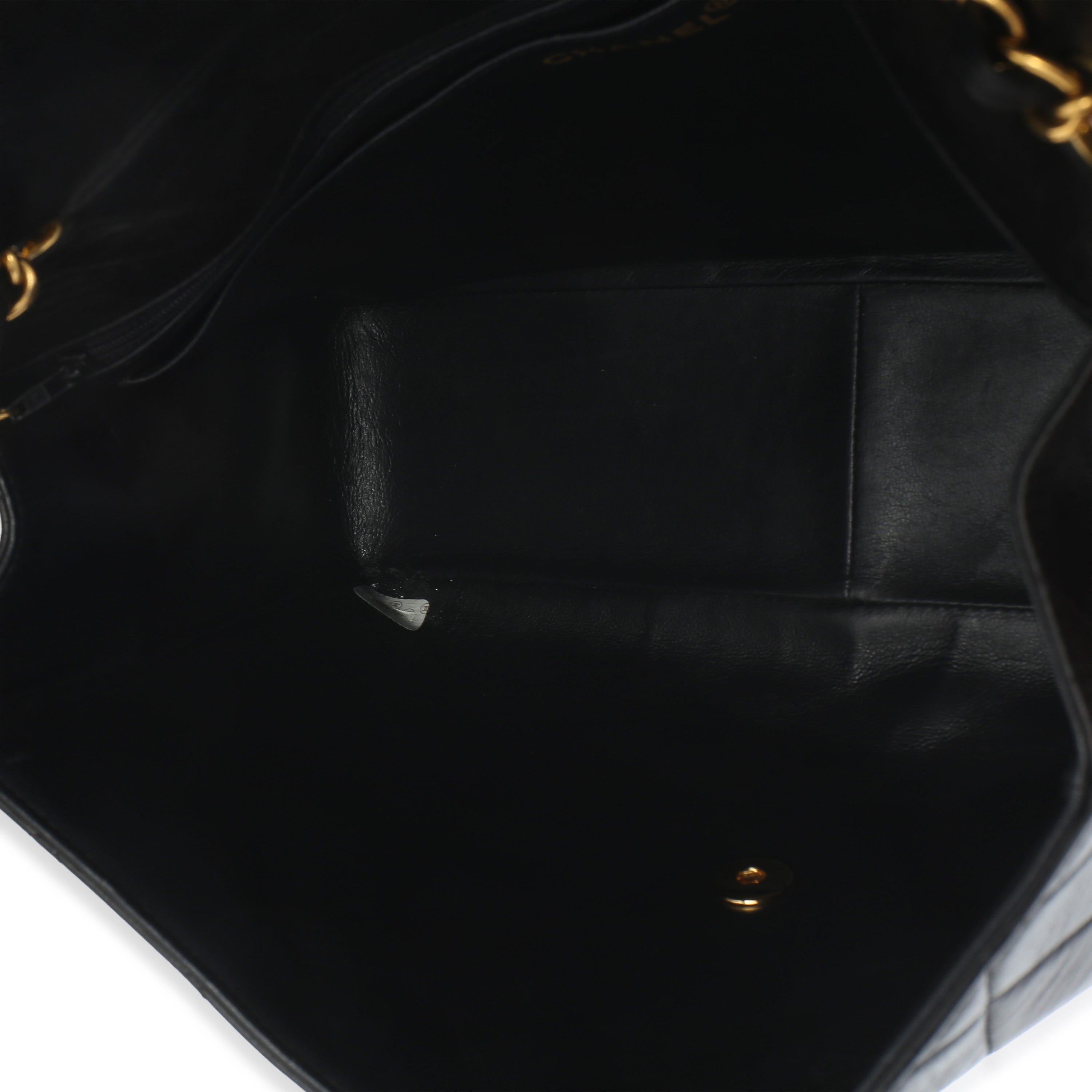 Vintage 24k Black Quilted Lambskin Jumbo XL Maxi Flap Bag