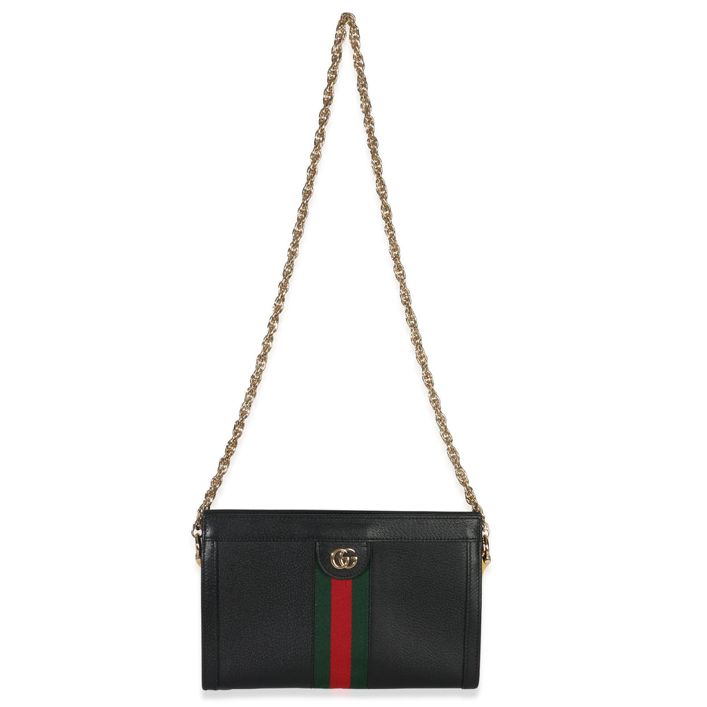 Black Calfskin GG Ophidia Small Web Chain Bag