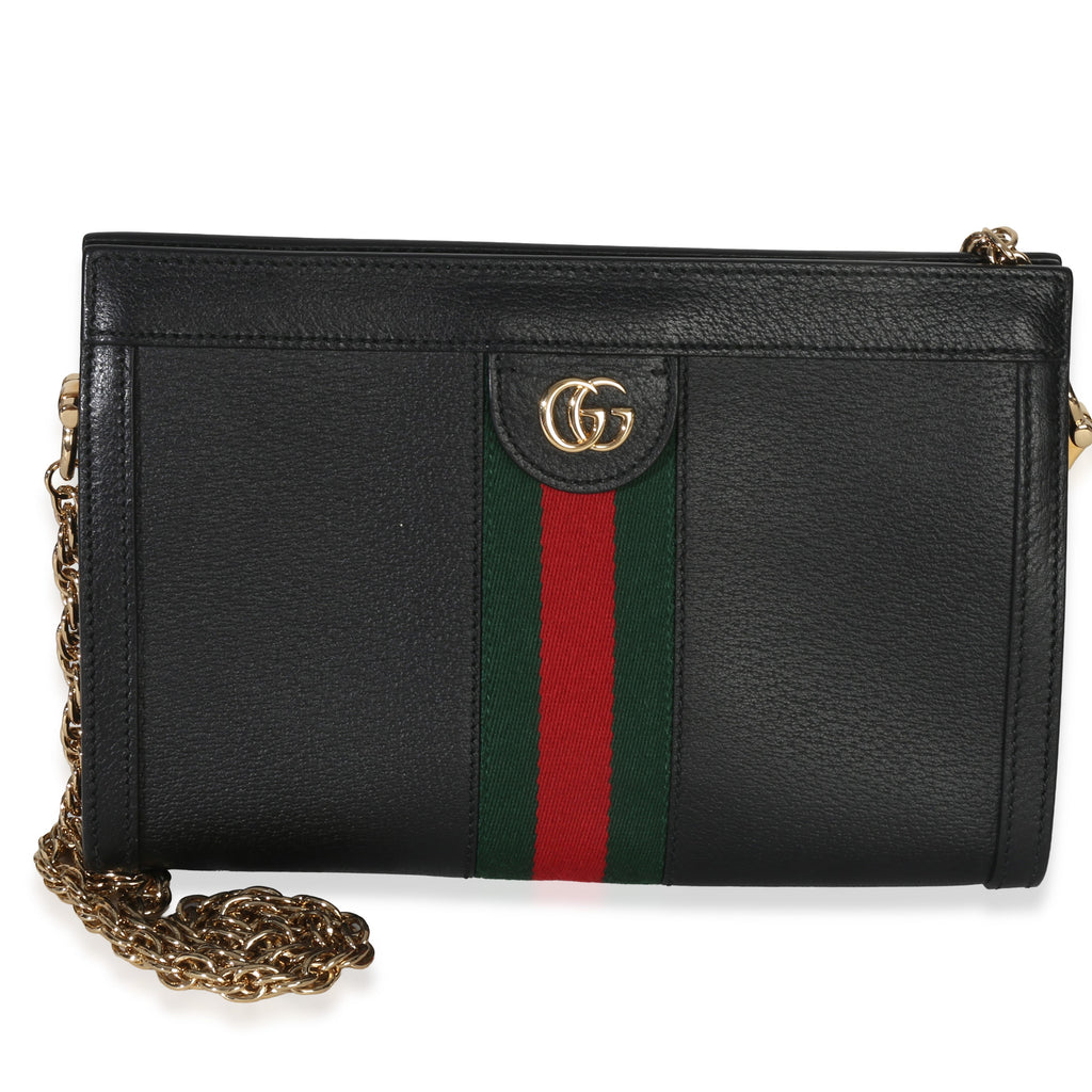 Black Calfskin GG Ophidia Small Web Chain Bag