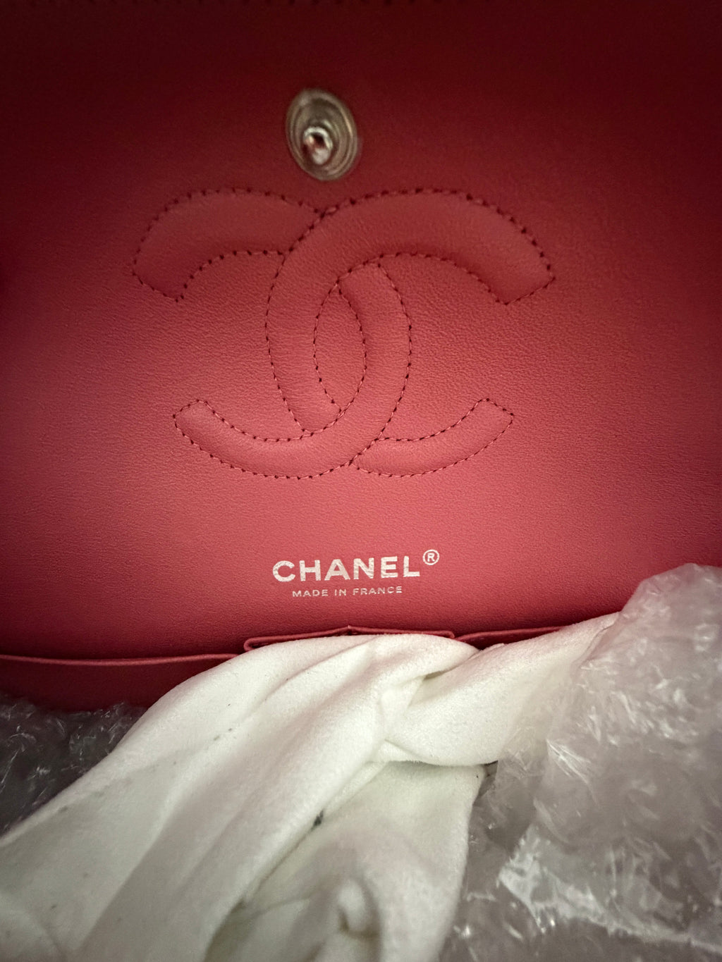 Pink Quilted Lambskin Medium Classic Double Flap Bag