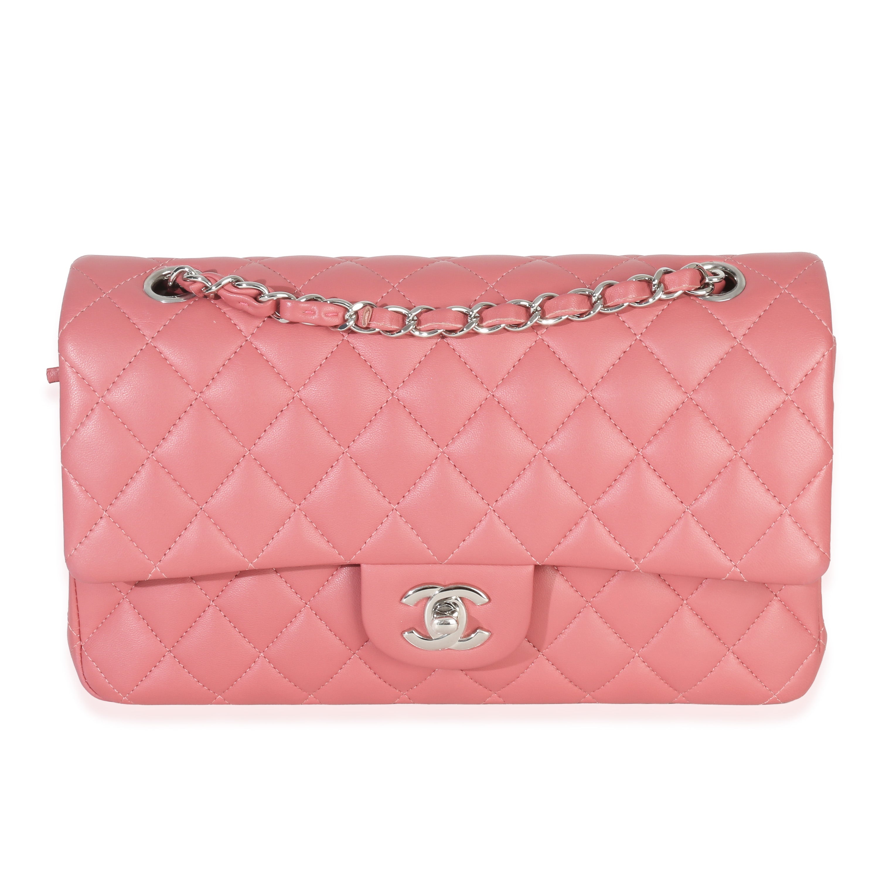 Pink Quilted Lambskin Medium Classic Double Flap Bag