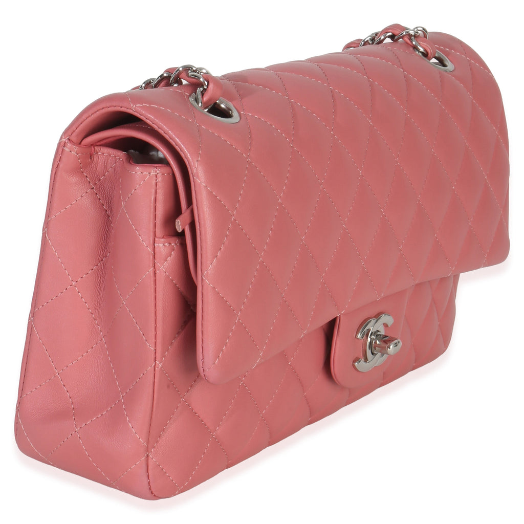 Pink Quilted Lambskin Medium Classic Double Flap Bag