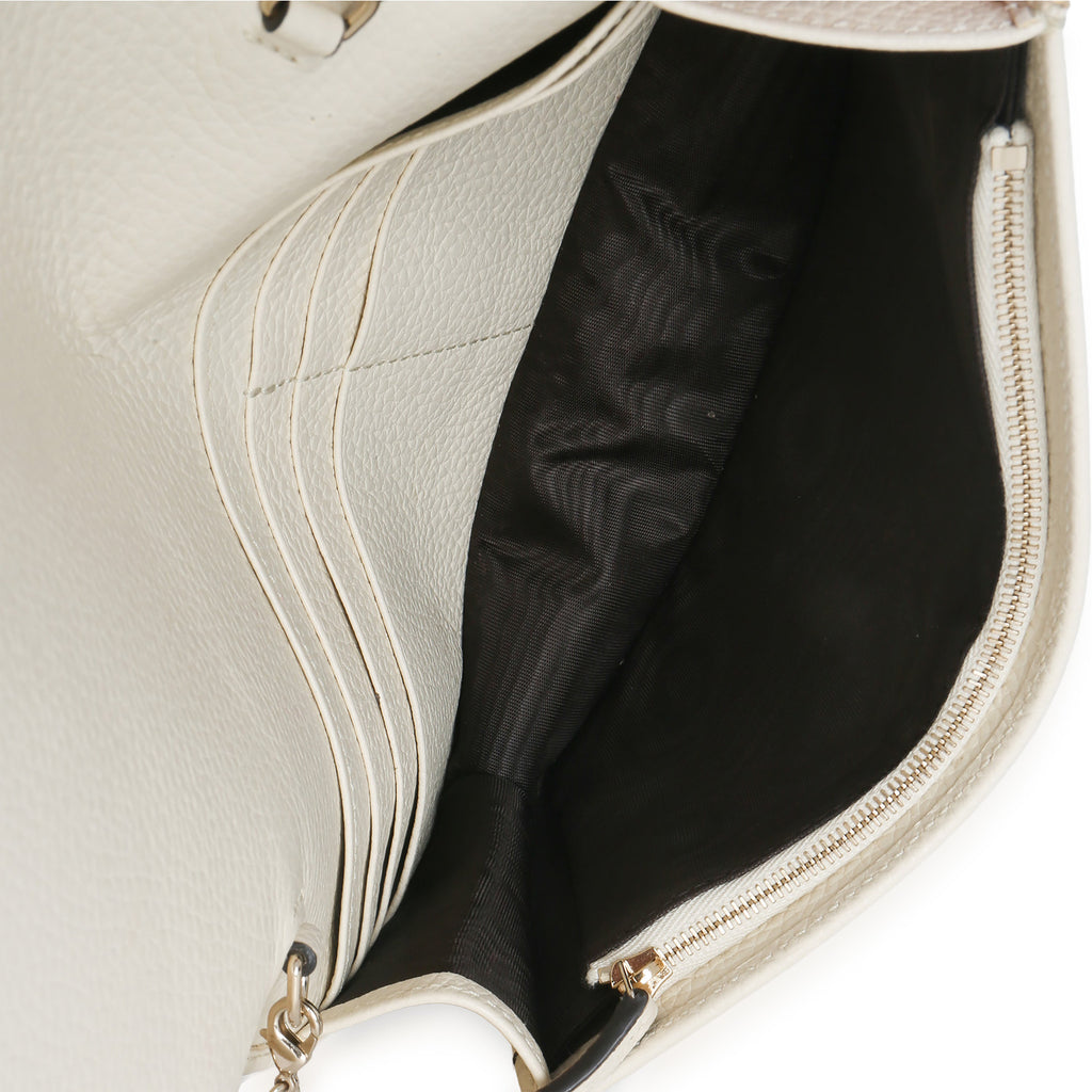 Cream Pebbled Calfskin Soho Wallet On Chain