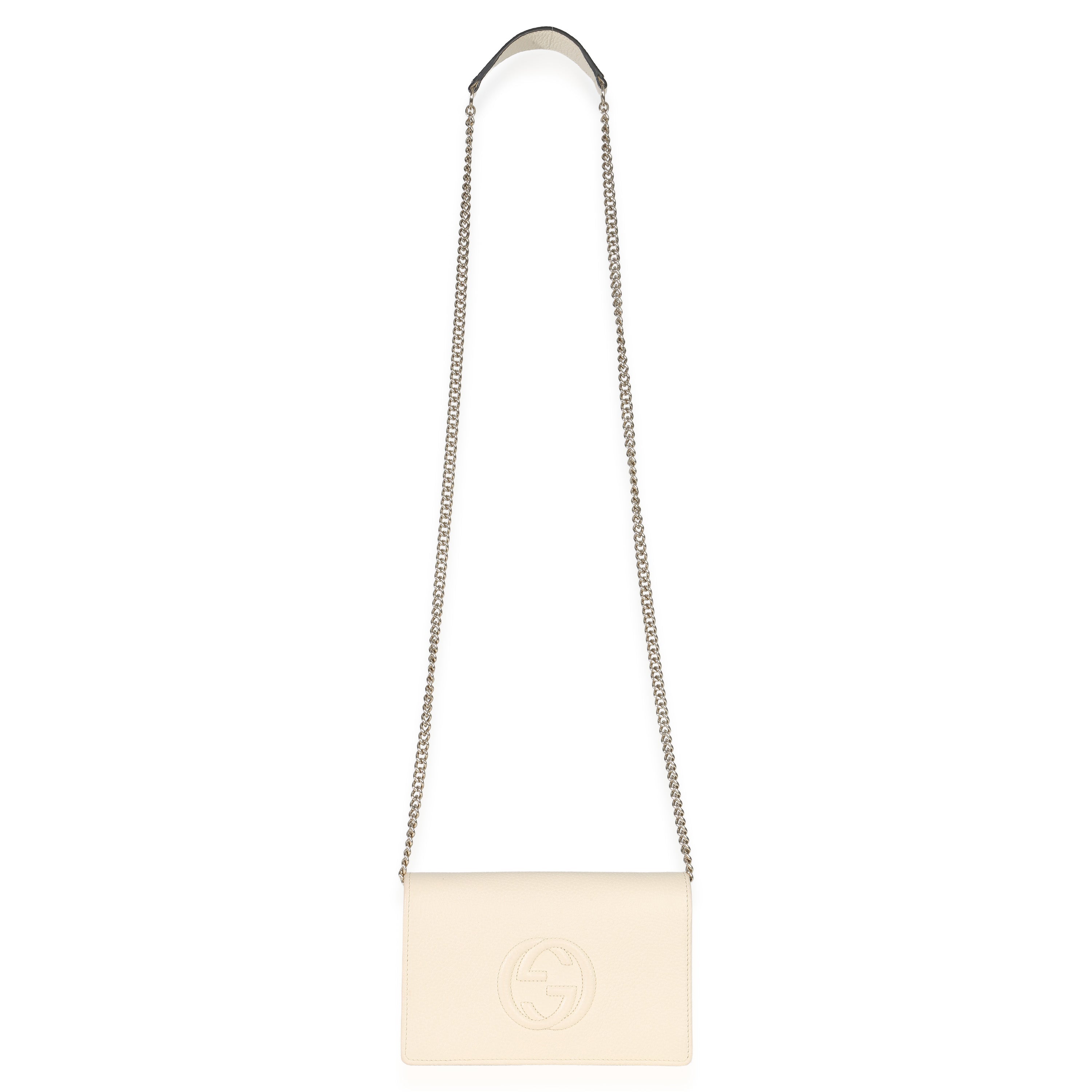 Cream Pebbled Calfskin Soho Wallet On Chain