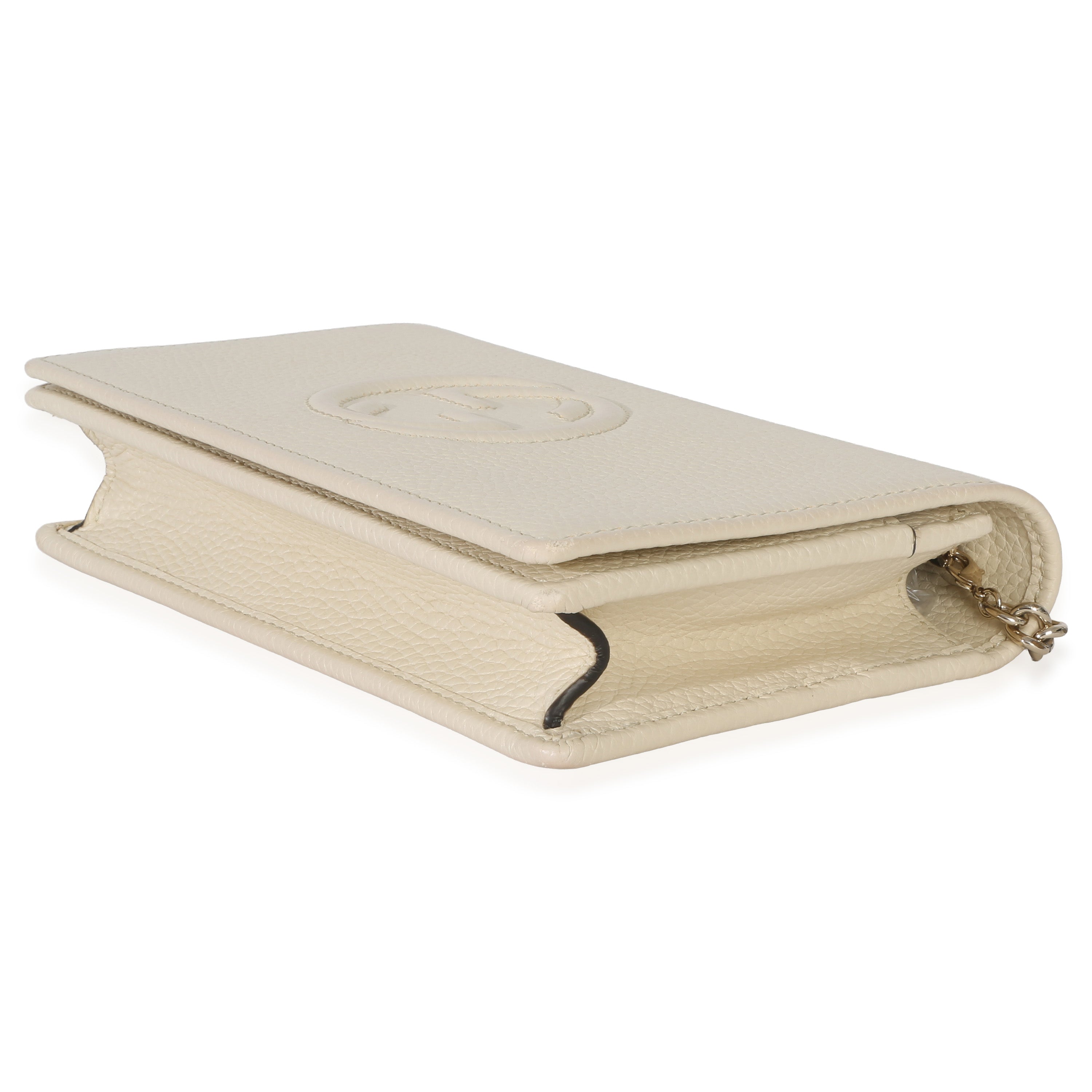 Cream Pebbled Calfskin Soho Wallet On Chain
