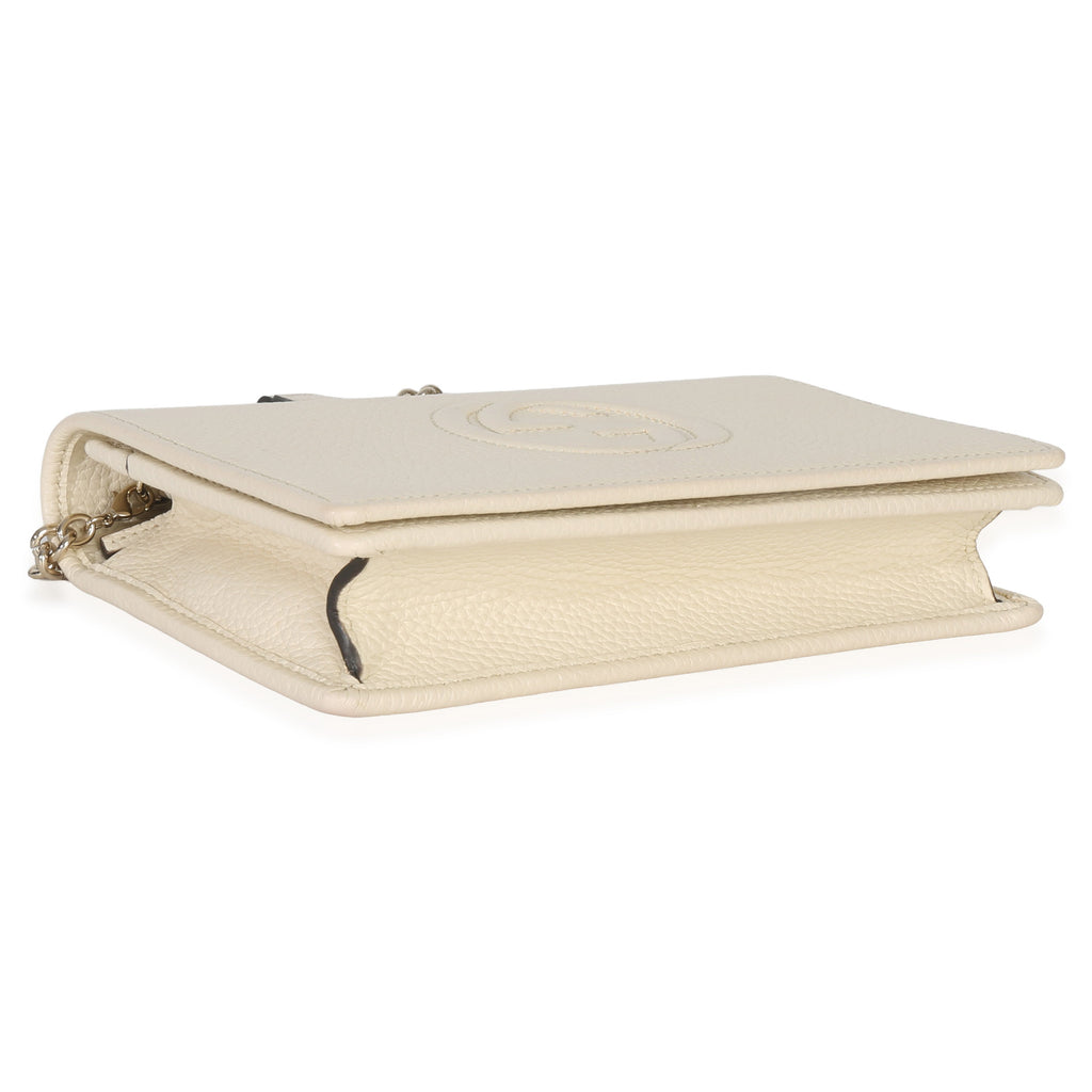 Cream Pebbled Calfskin Soho Wallet On Chain