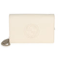 Cream Pebbled Calfskin Soho Wallet On Chain