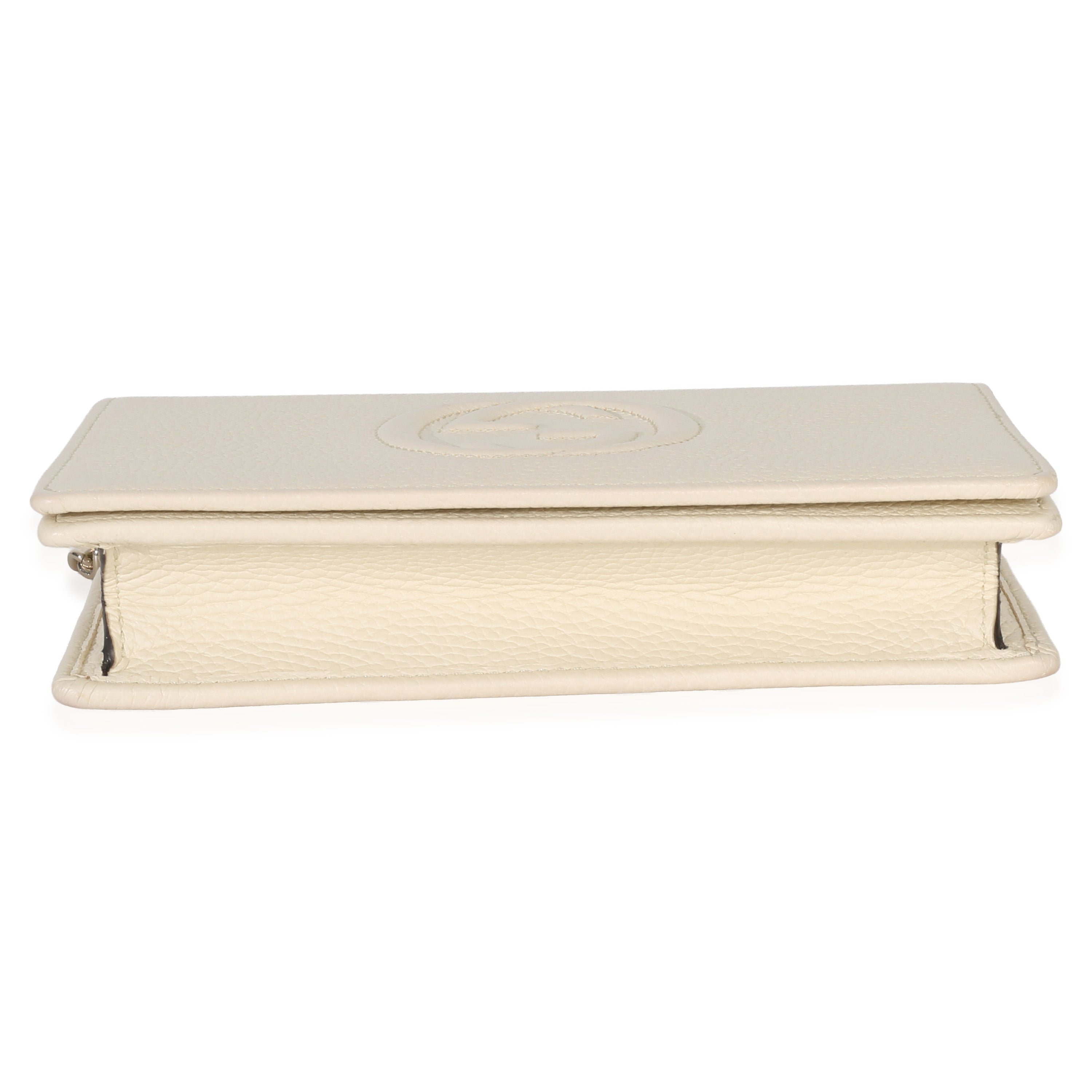 Cream Pebbled Calfskin Soho Wallet On Chain