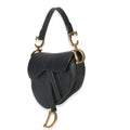 Black Grained Calfskin Mini Saddle Bag