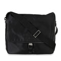 Black Nylon Saffiano Logo Buckle Messenger Bag
