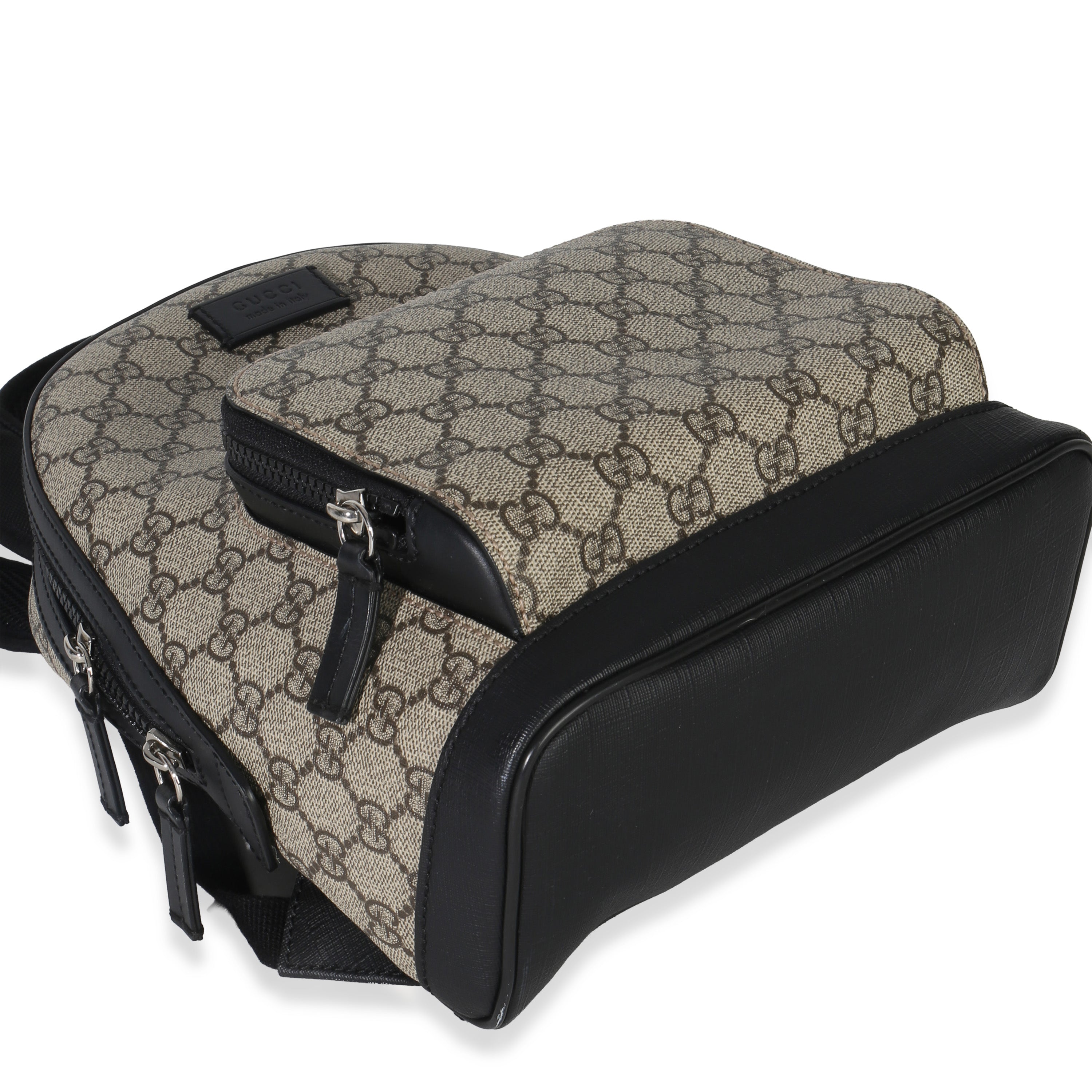Black Beige GG Supreme Canvas Eden Small Backpack