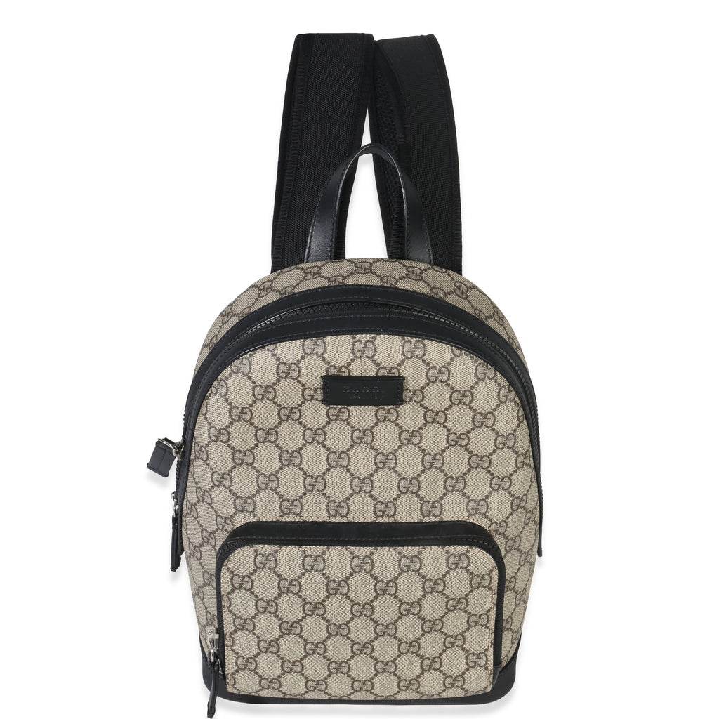 Black Beige GG Supreme Canvas Eden Small Backpack