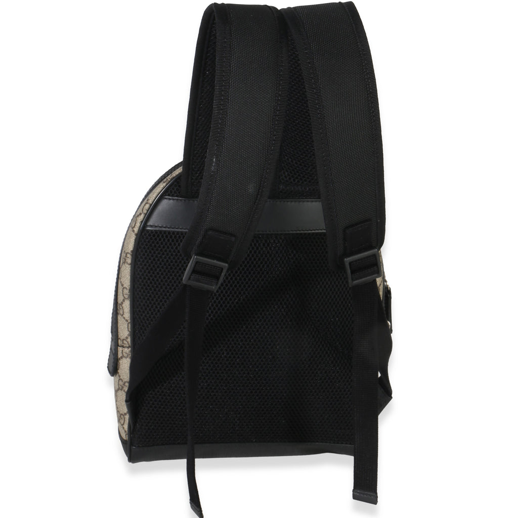 Black Beige GG Supreme Canvas Eden Small Backpack