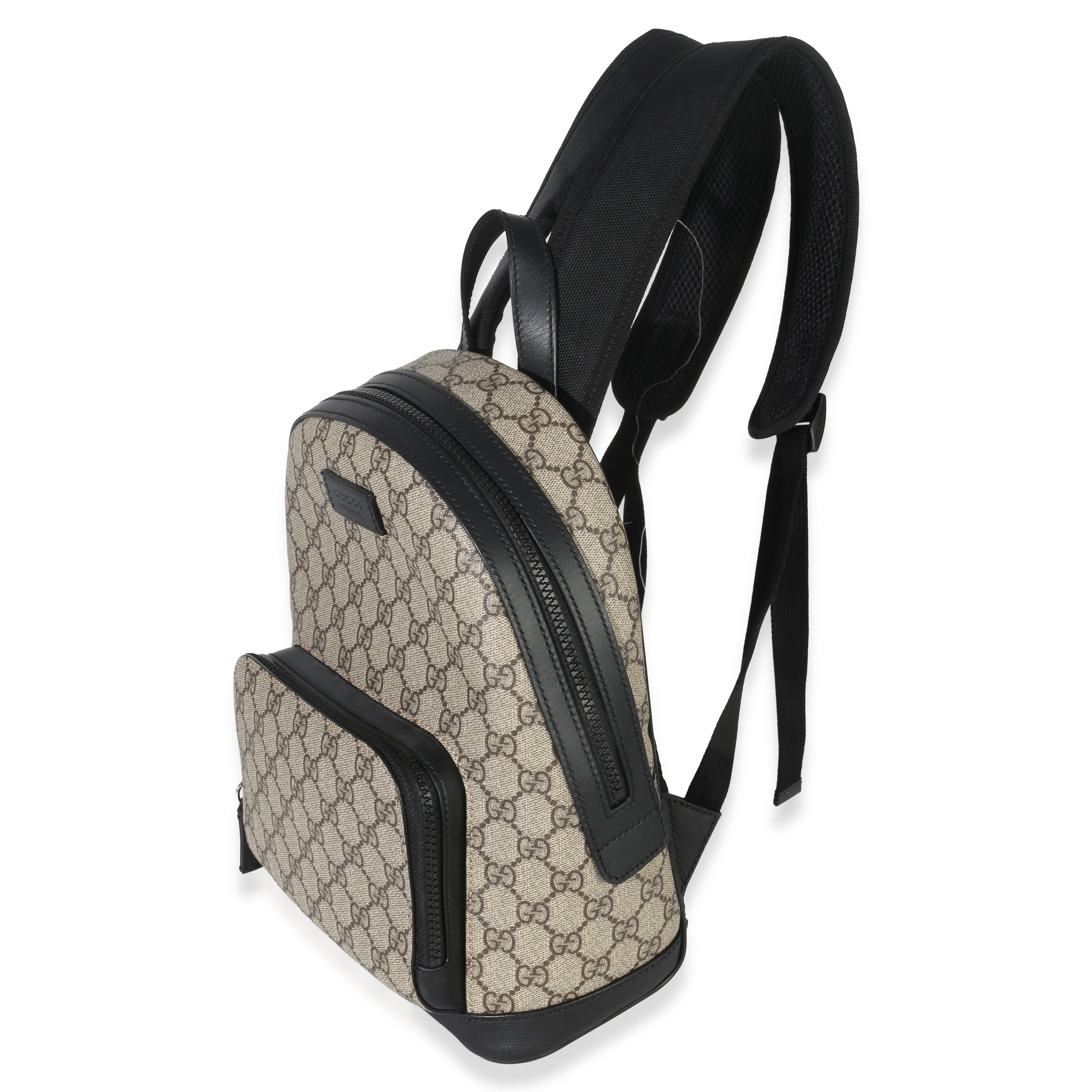 Black Beige GG Supreme Canvas Eden Small Backpack