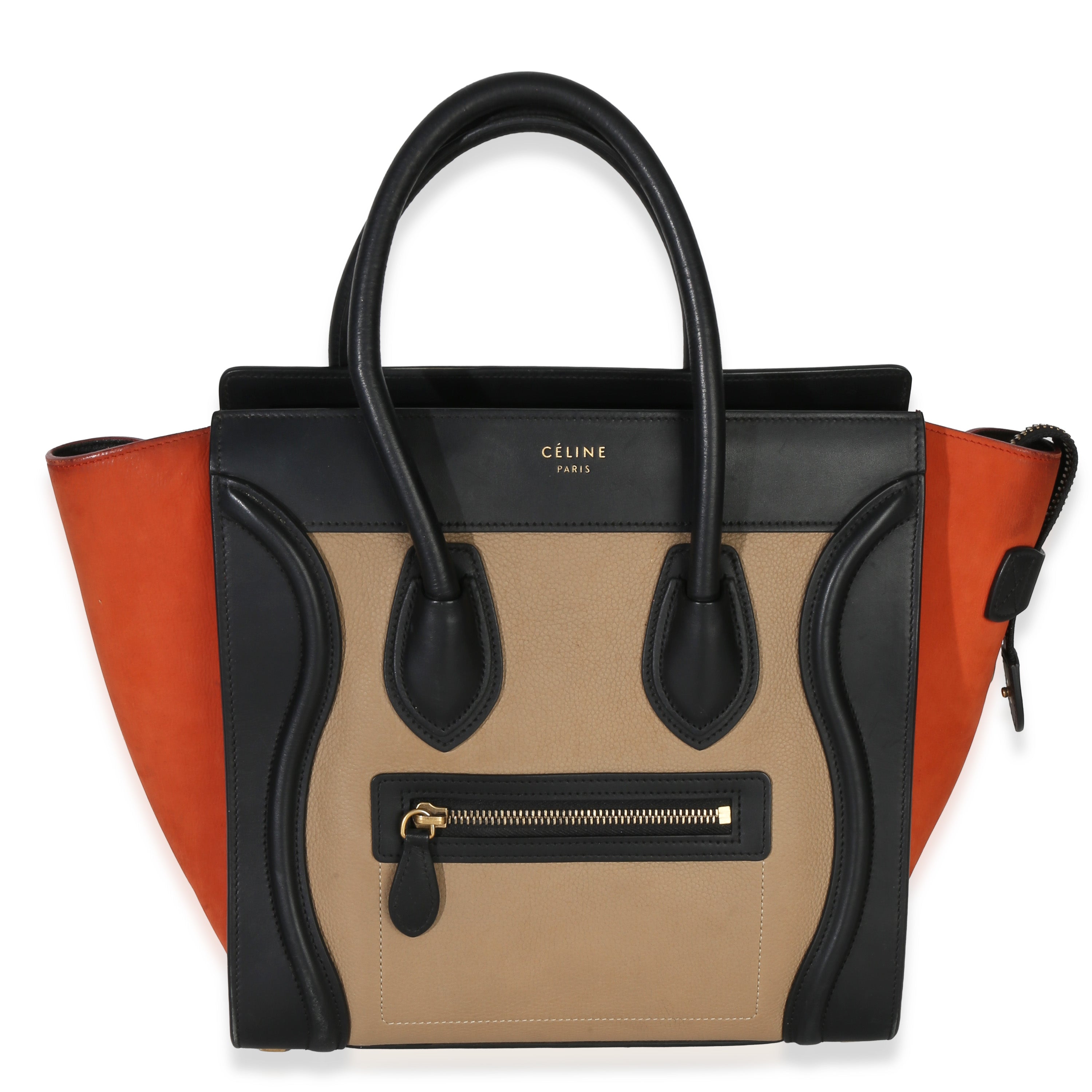 Beige Multicolor Drummed Calfskin Nubuck Nano Luggage Tote
