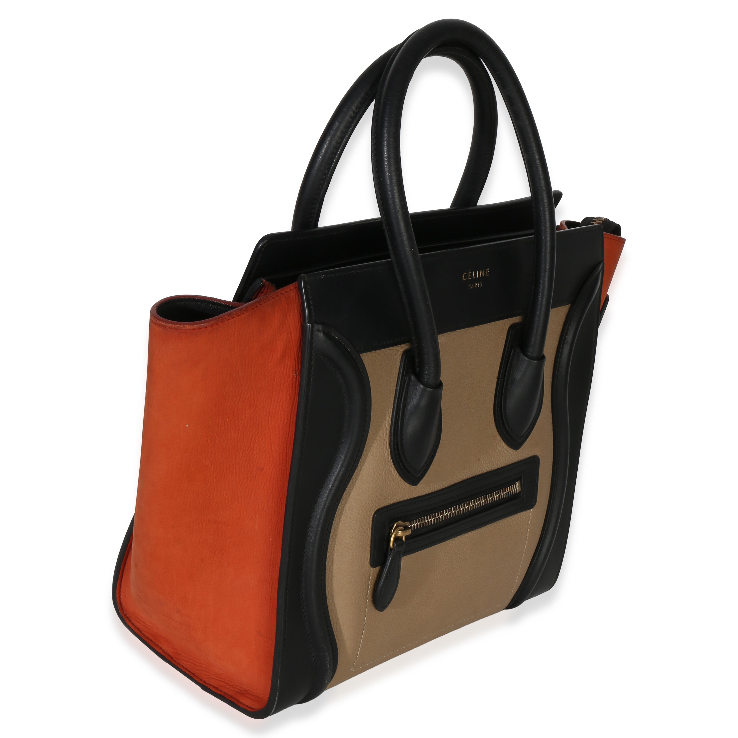 Beige Multicolor Drummed Calfskin Nubuck Nano Luggage Tote