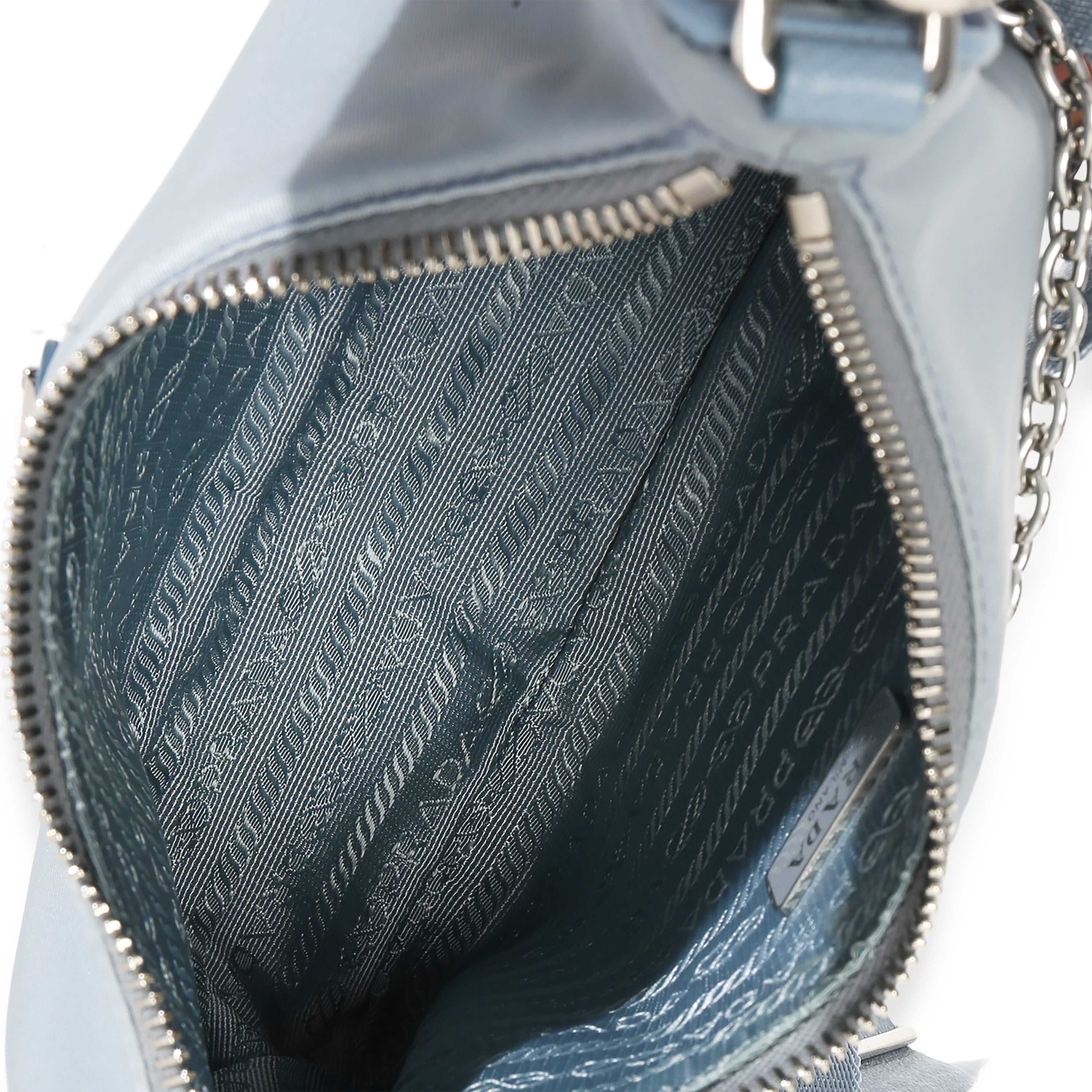 Blue Nylon Saffiano Leather Re-Edition 2005