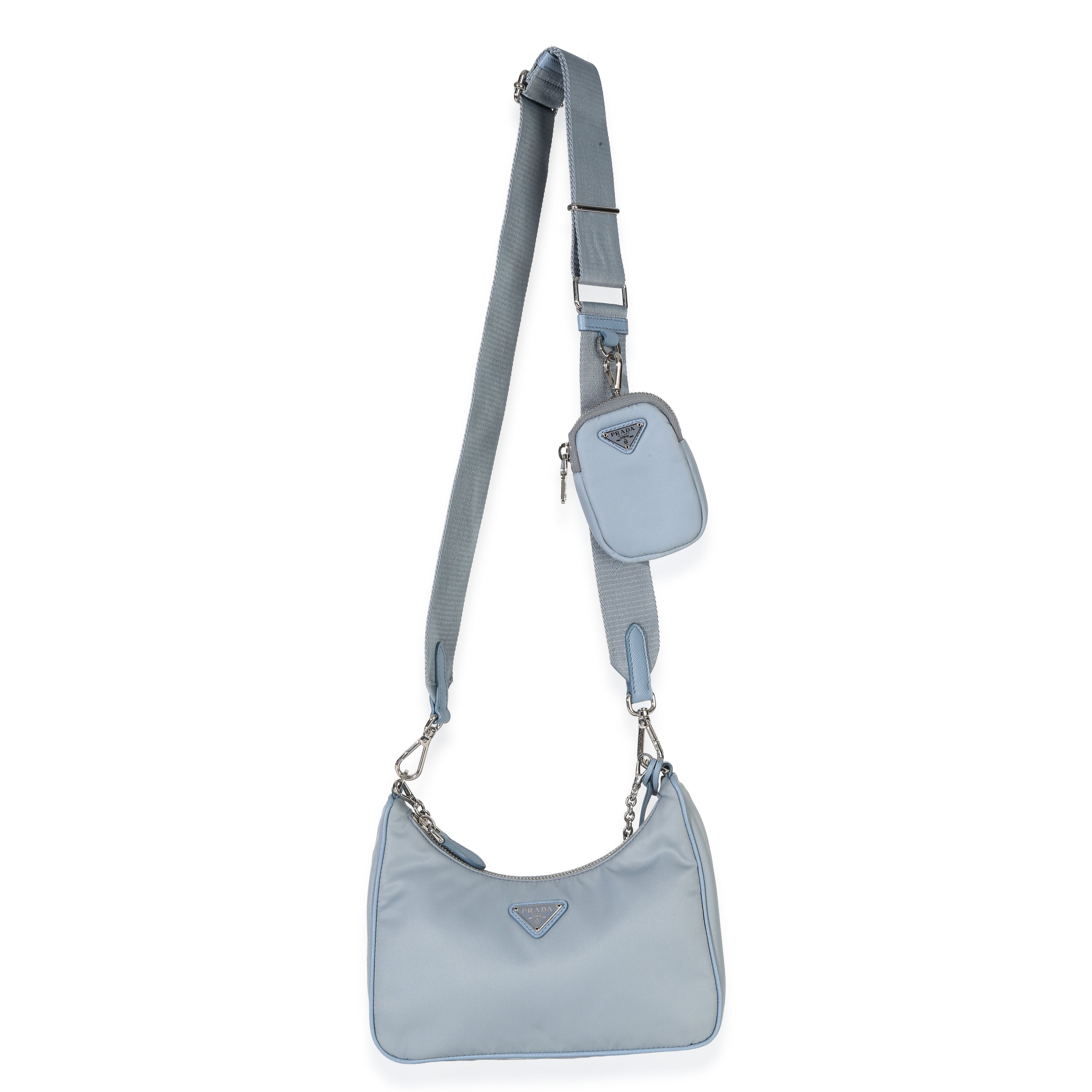 Blue Nylon Saffiano Leather Re-Edition 2005