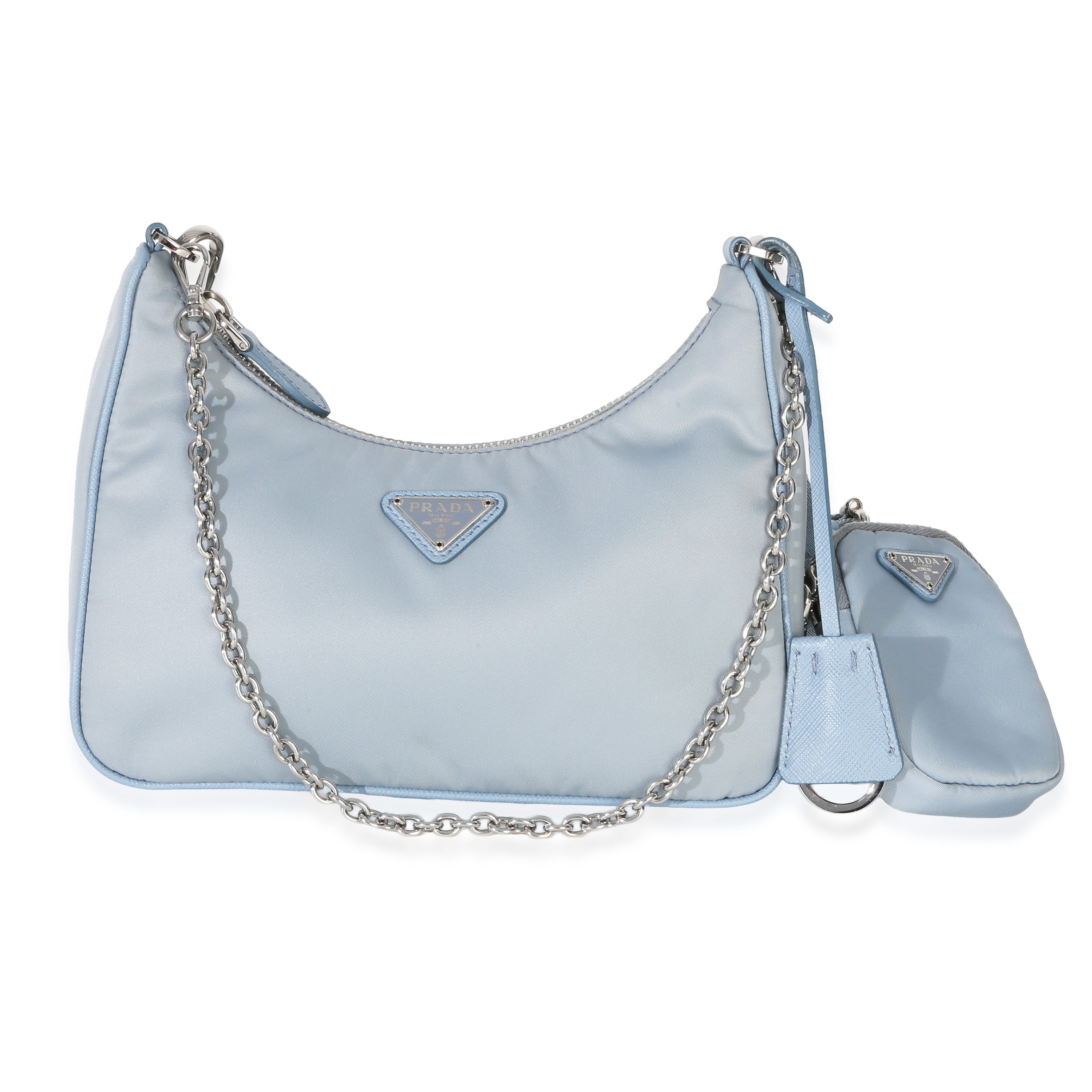 Blue Nylon Saffiano Leather Re-Edition 2005