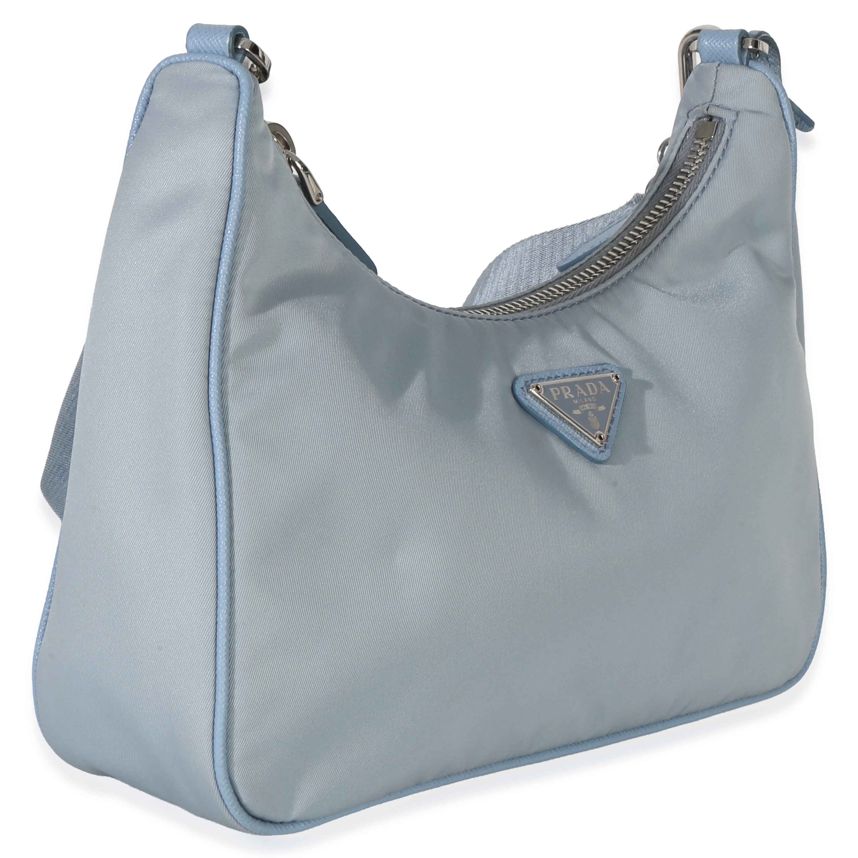 Blue Nylon Saffiano Leather Re-Edition 2005