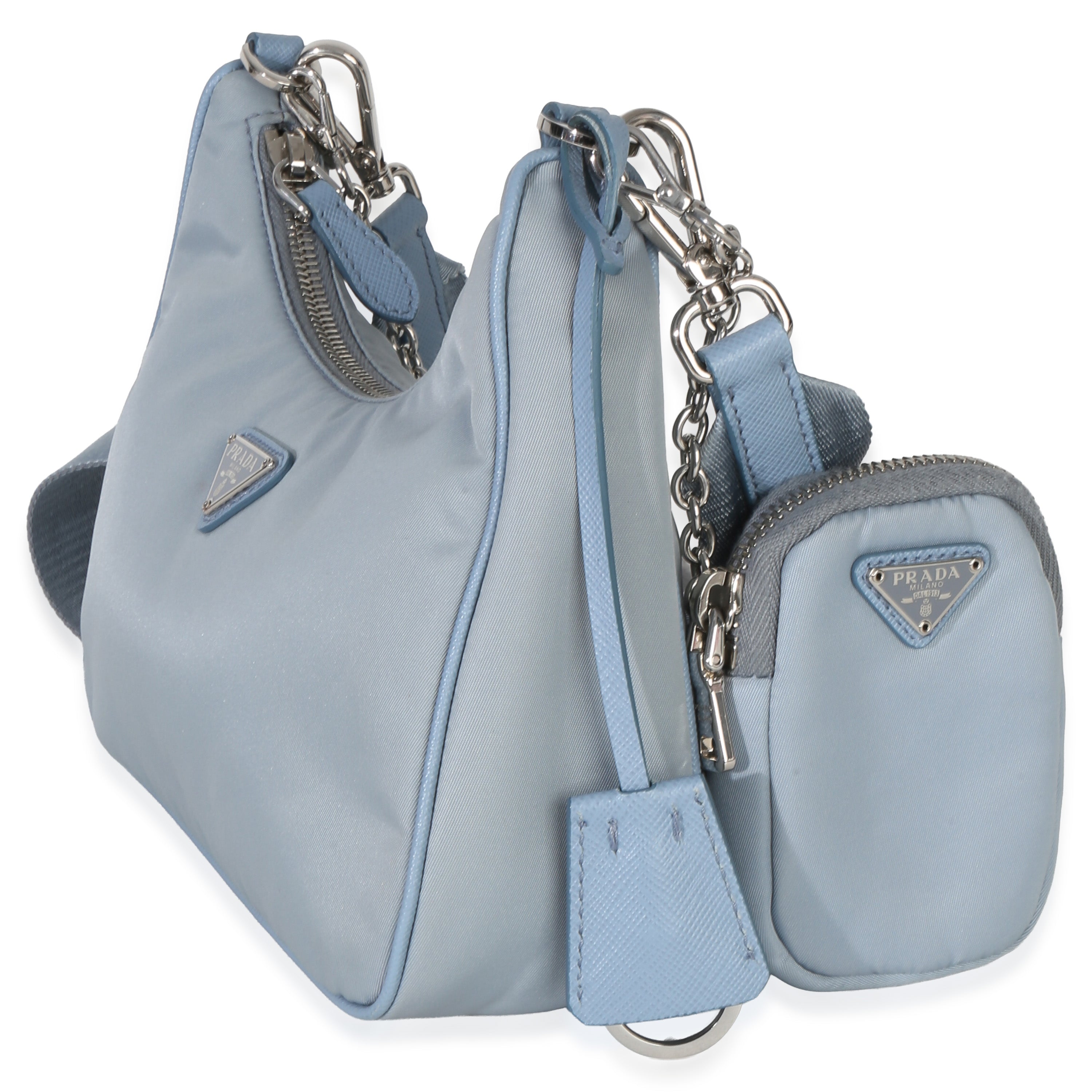 Blue Nylon Saffiano Leather Re-Edition 2005