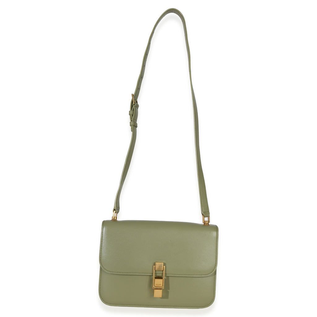 Light Green Smooth Calfskin Le Carre Satchel