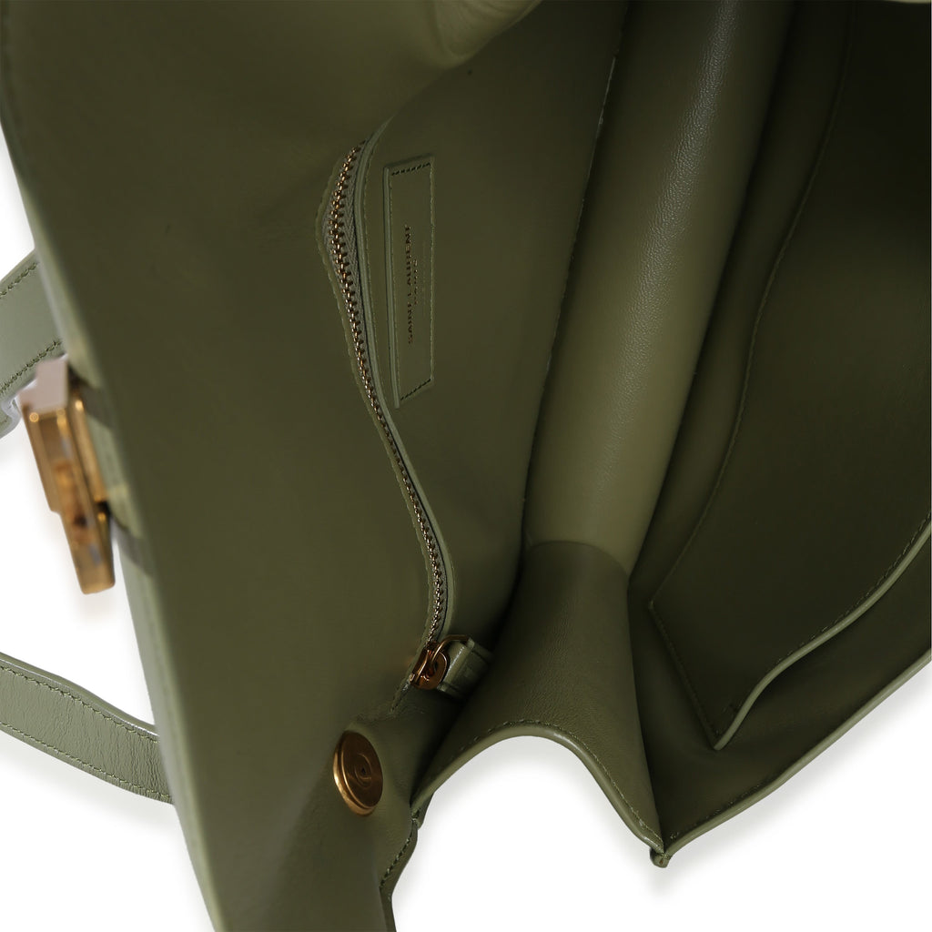 Light Green Smooth Calfskin Le Carre Satchel