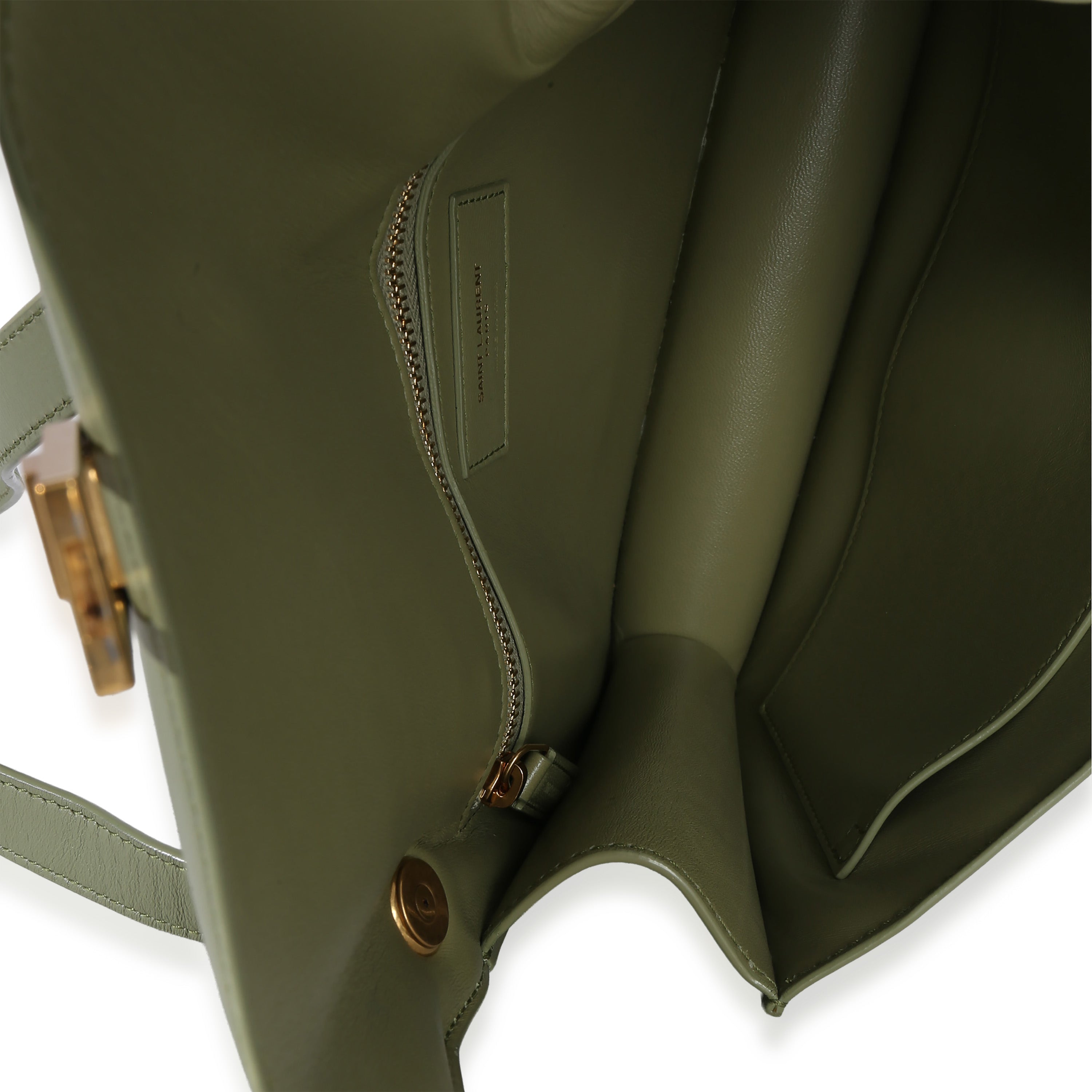Light Green Smooth Calfskin Le Carre Satchel