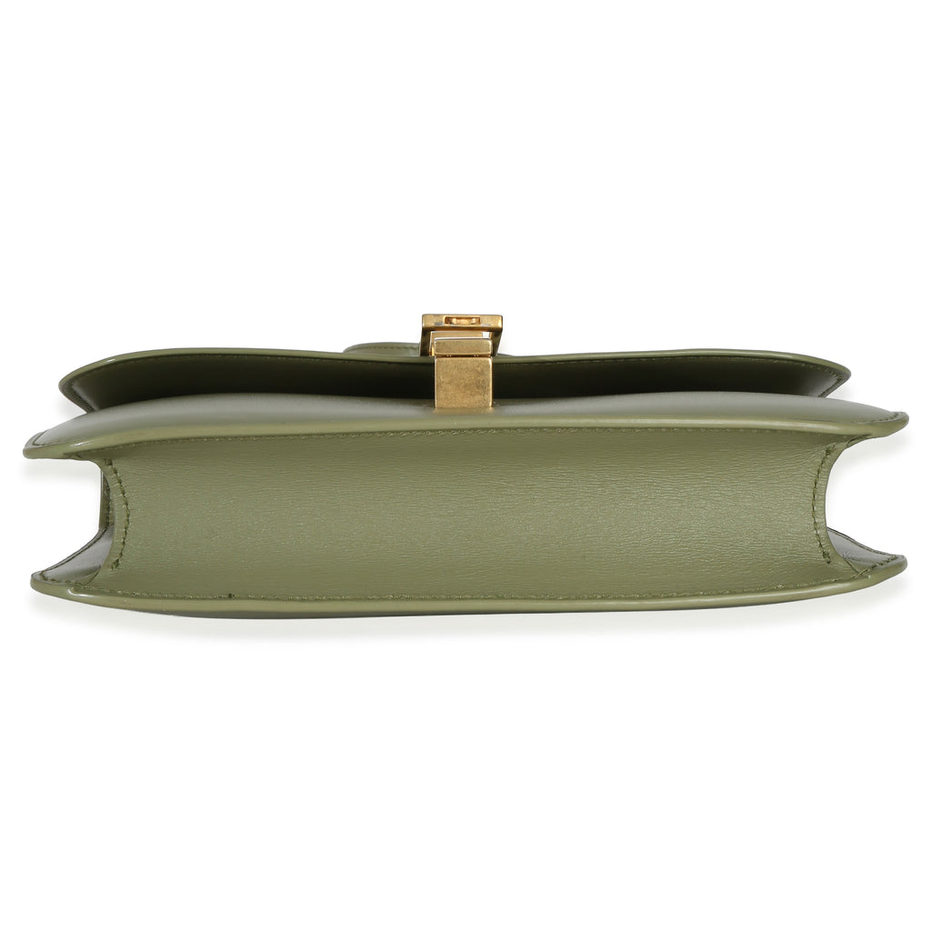 Light Green Smooth Calfskin Le Carre Satchel