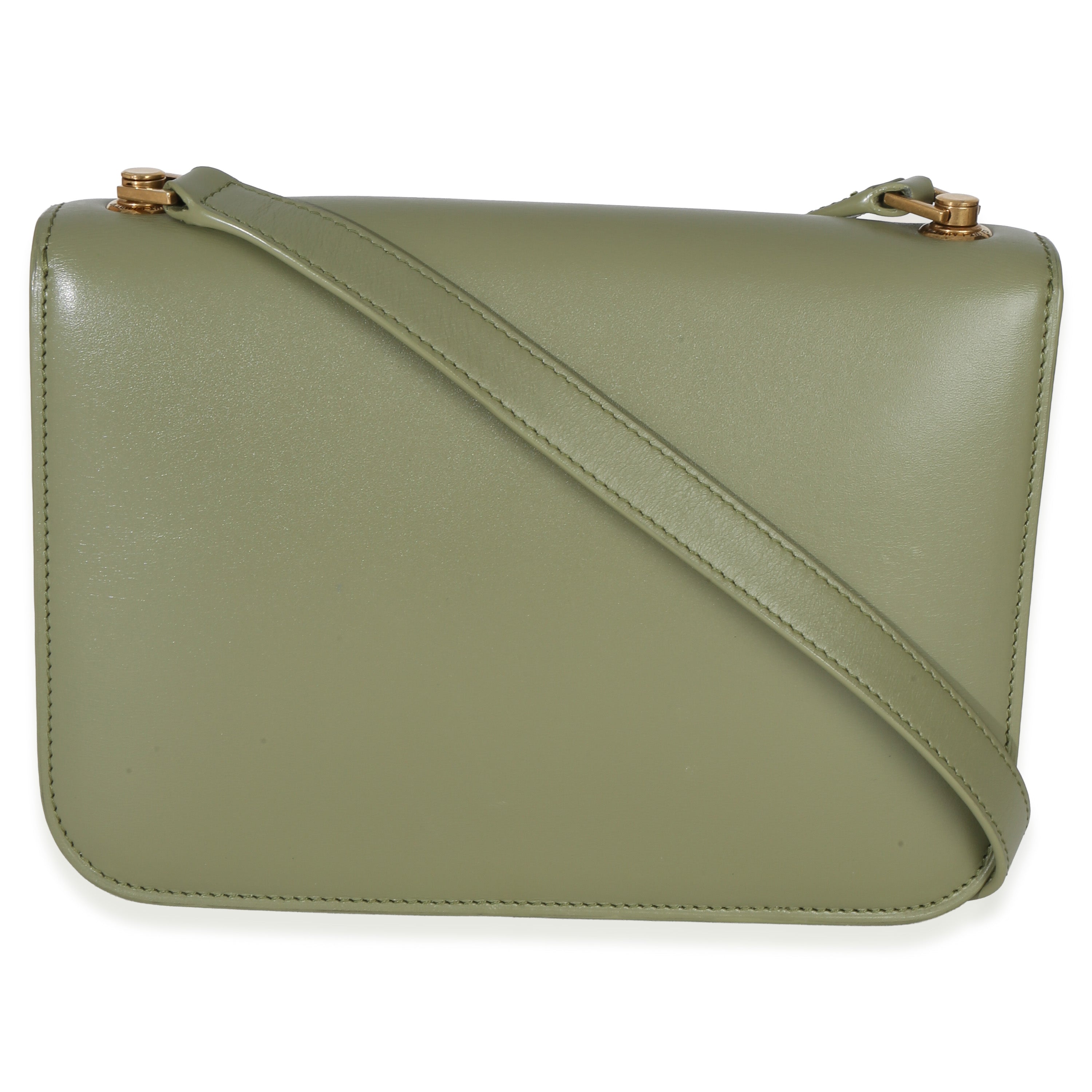 Light Green Smooth Calfskin Le Carre Satchel
