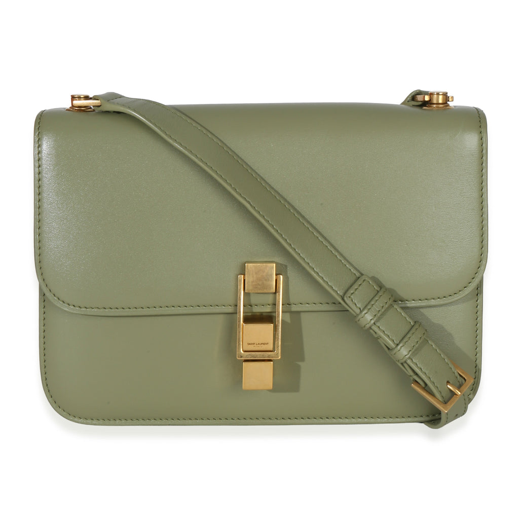 Light Green Smooth Calfskin Le Carre Satchel