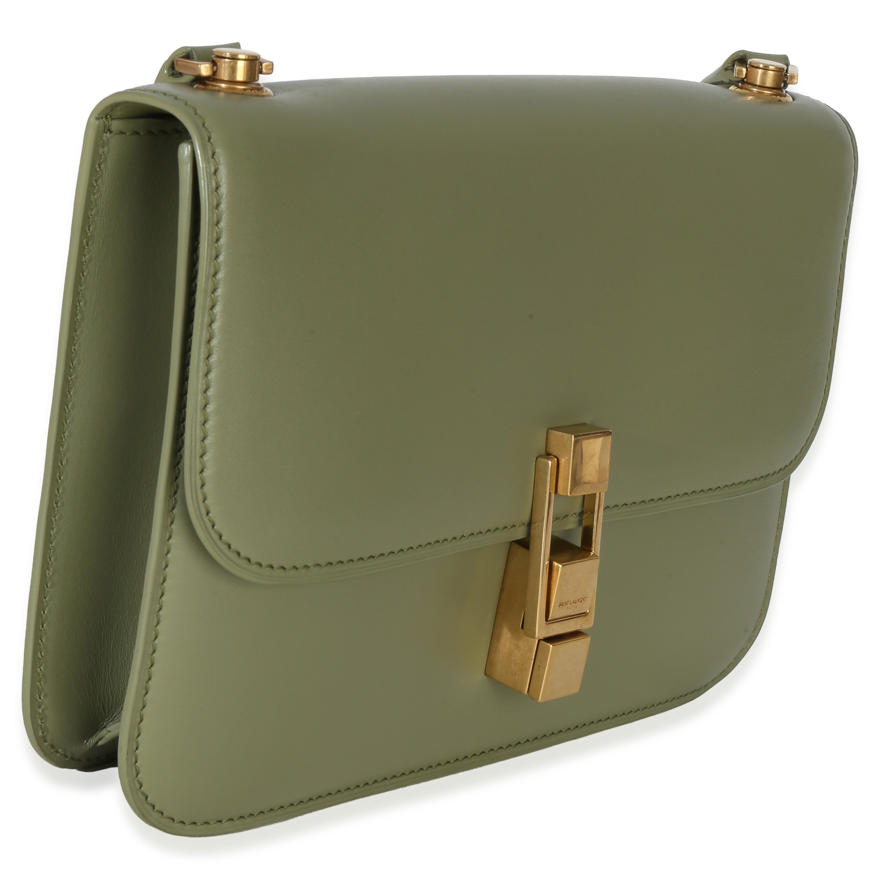 Light Green Smooth Calfskin Le Carre Satchel