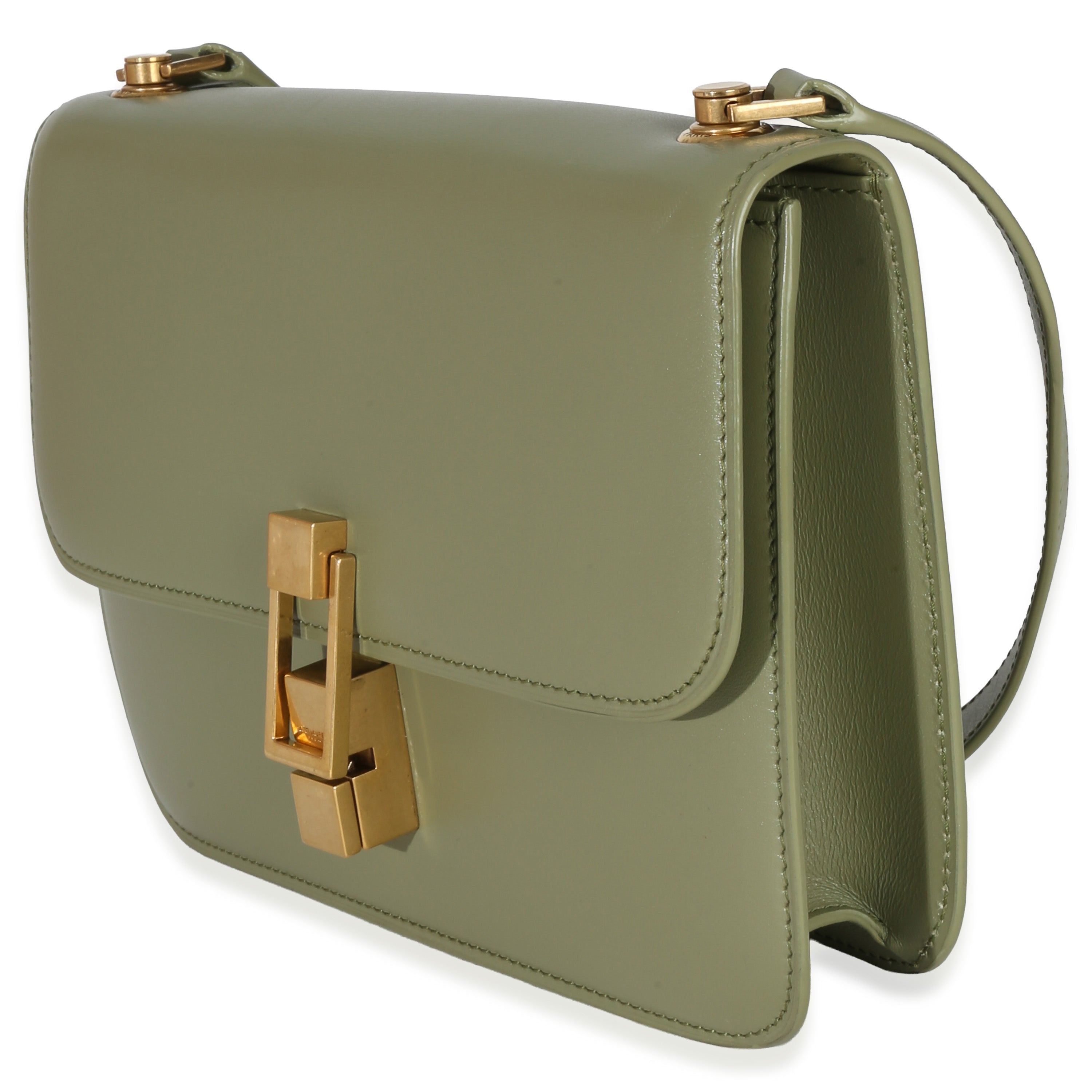 Light Green Smooth Calfskin Le Carre Satchel
