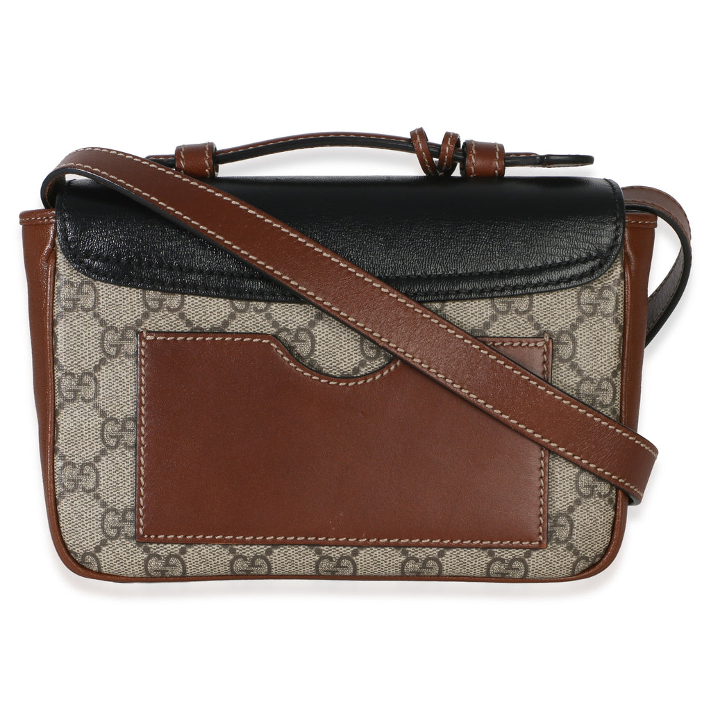 Black Ebony GG Supreme Monogram Calfskin New Sakai Mini Padlock Bag