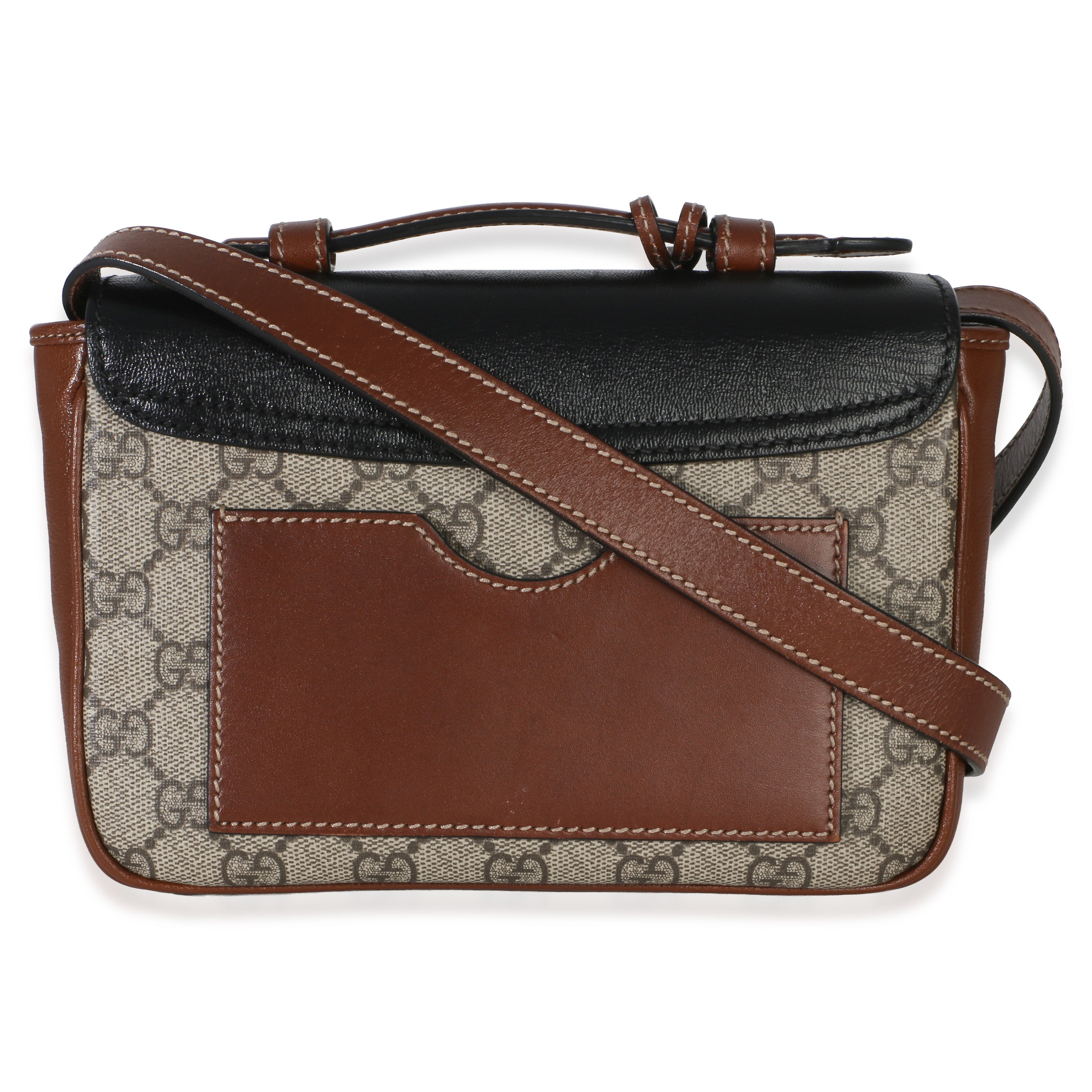 Black Ebony GG Supreme Monogram Calfskin New Sakai Mini Padlock Bag