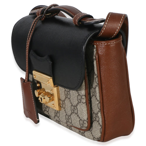 Black Ebony GG Supreme Monogram Calfskin New Sakai Mini Padlock Bag