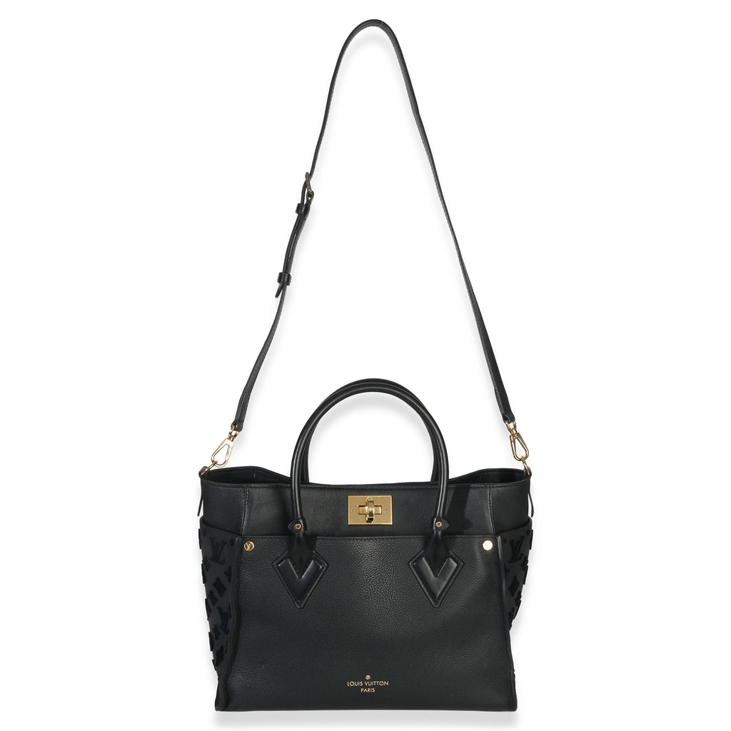 Black Calfskin Monogram Tufting On My Side MM